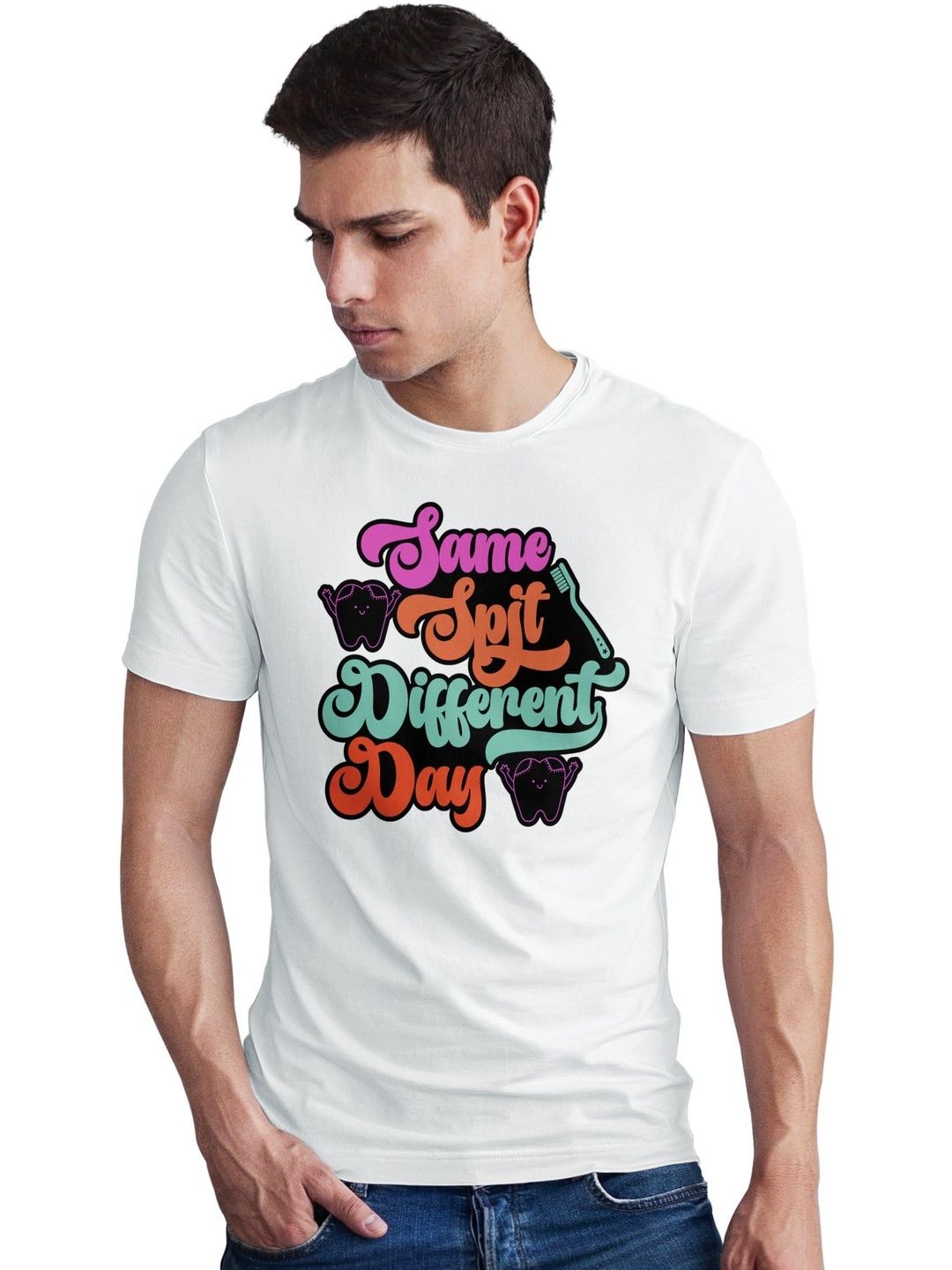Seekbuylove Men Typography Printed Bio Finish T-shirt