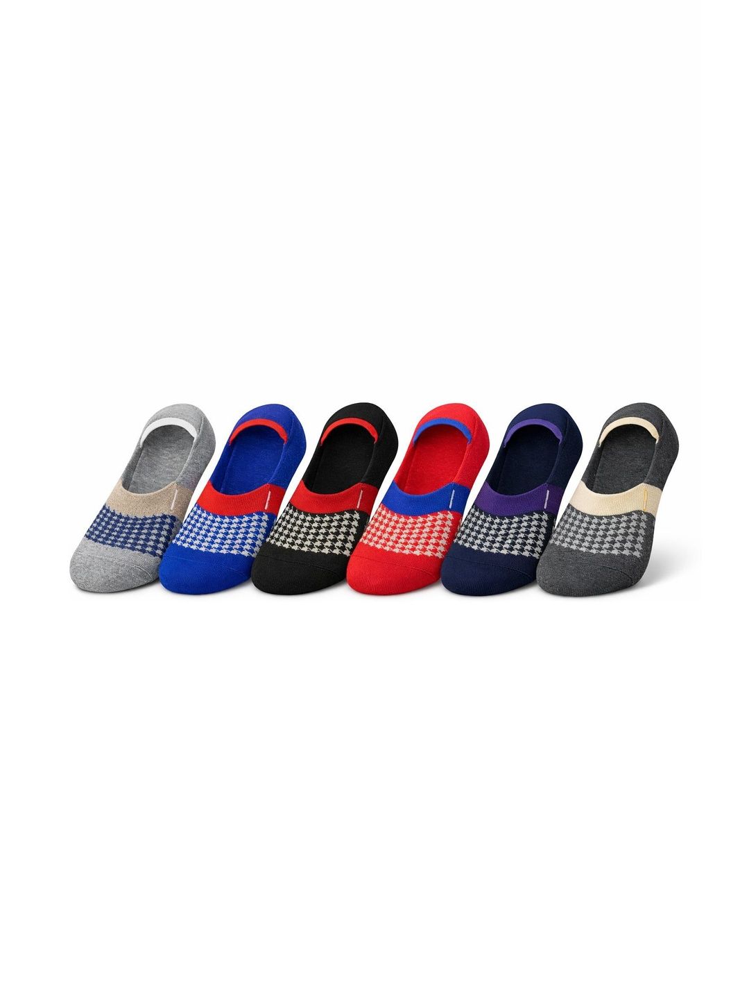 Blacktank Men Pack of 6 Cotton Patterned Shoe Liners Socks