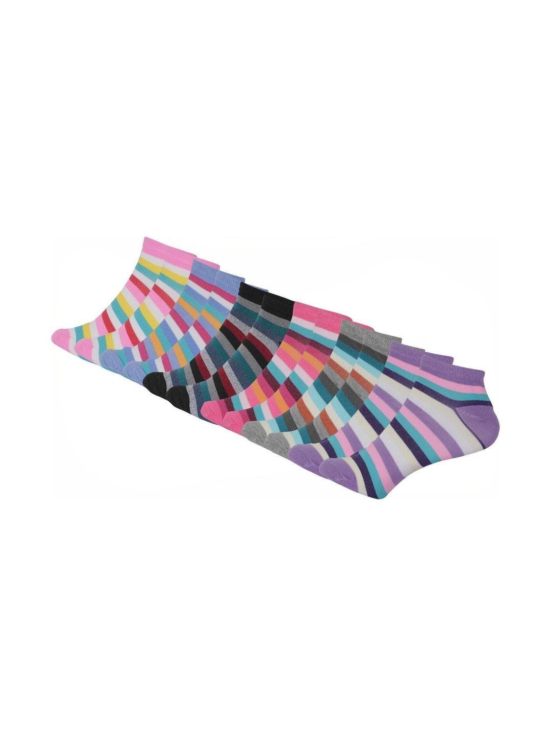 Blacktank Men Pack of 6 Cotton Striped Ankle Length Socks