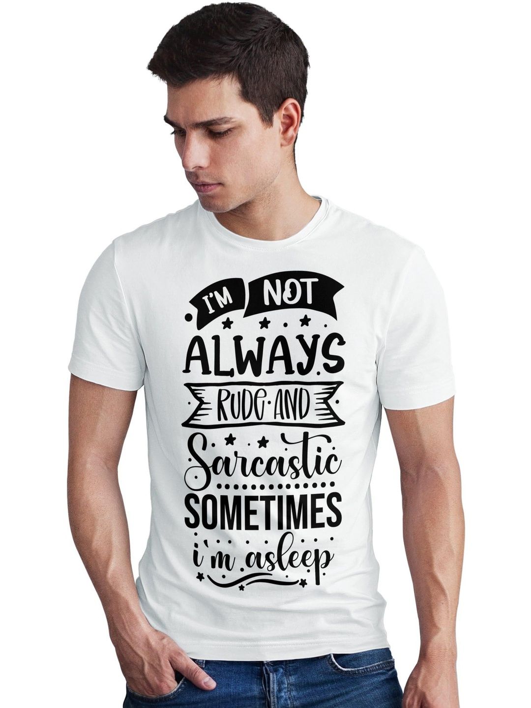 Seekbuylove Men Typography Printed Bio Finish T-shirt