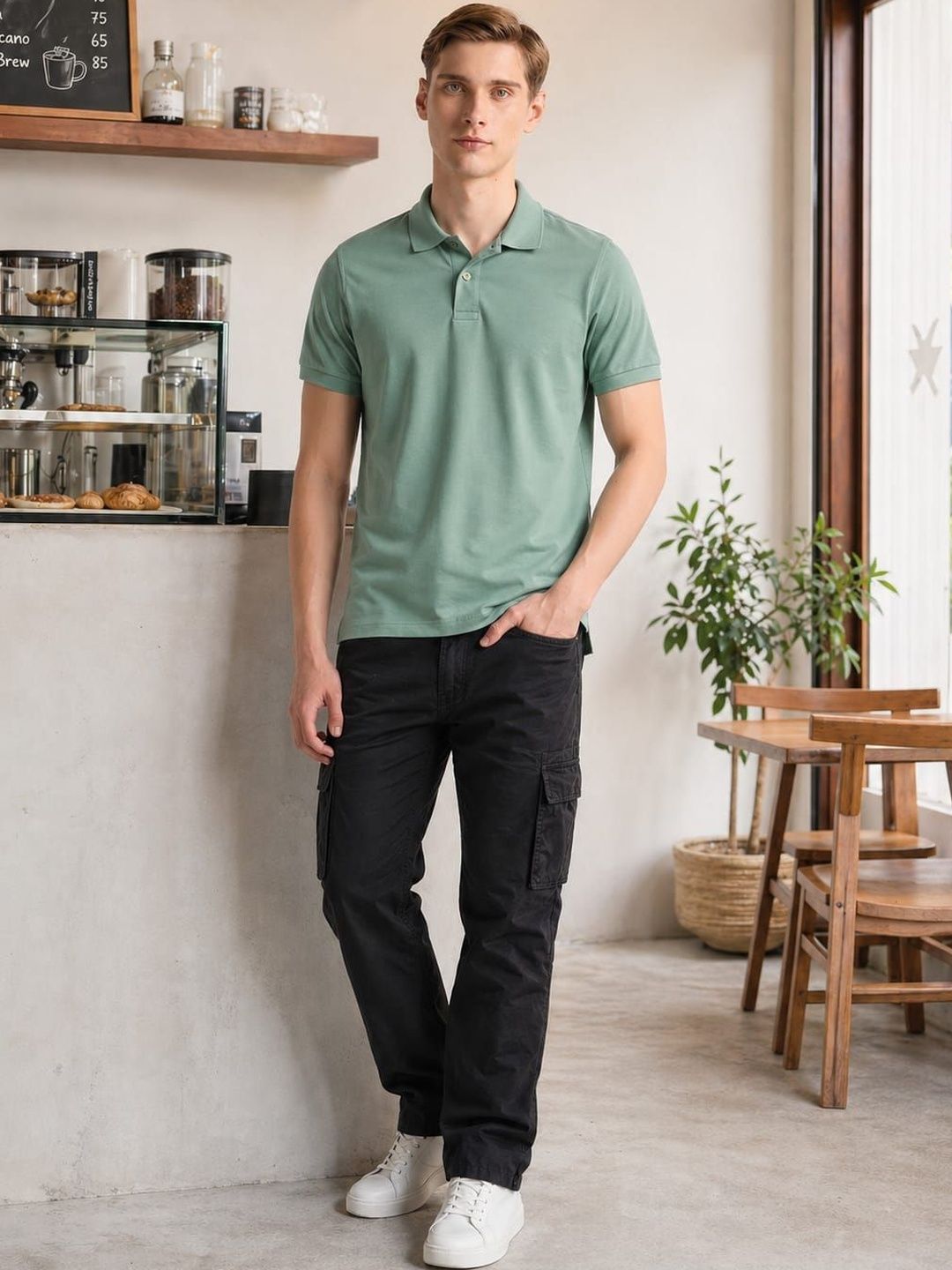 STYLEQUE Men Polo Collar T-shirt