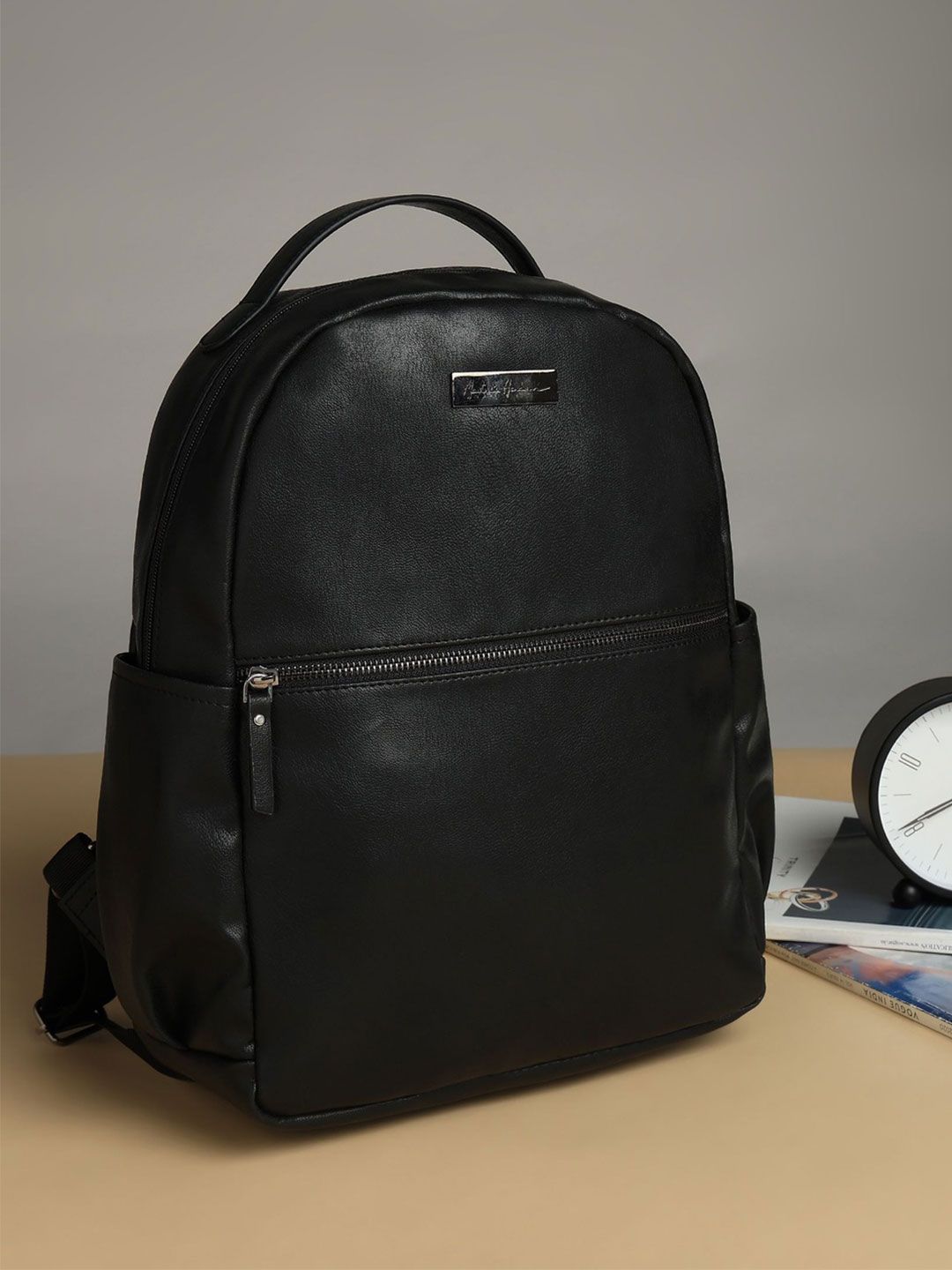 Mast & Harbour Women Brand Logo Backpack with Anti-Theft