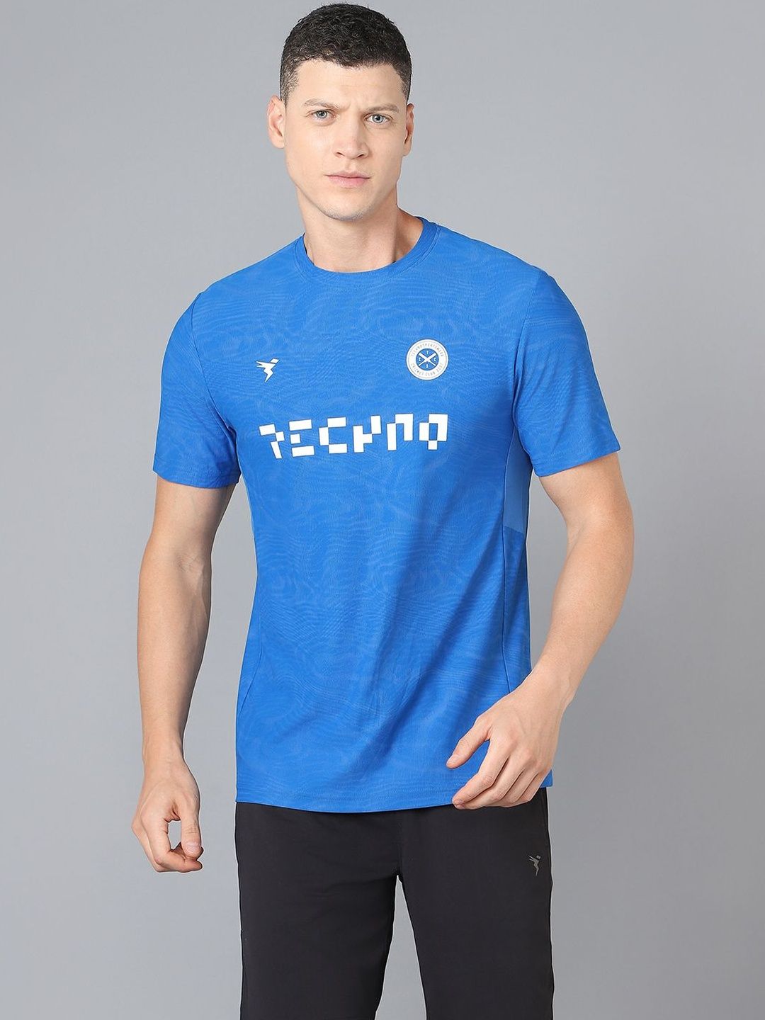 Technosport Men Typography Slim Fit T-shirt