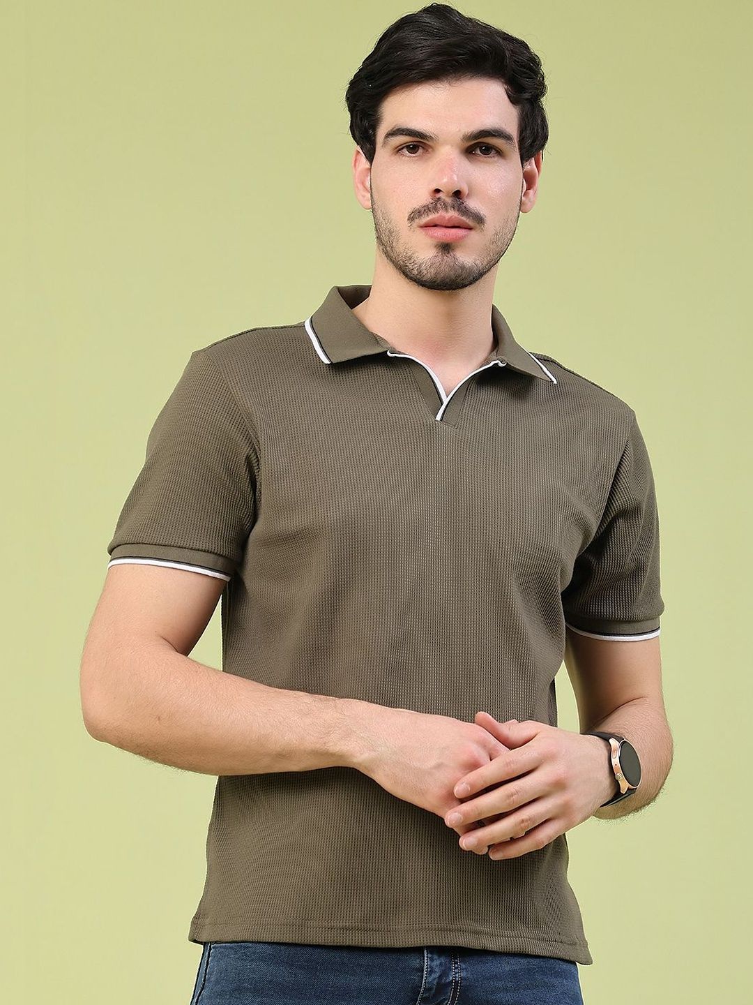 V-Mart Men Polo Collar Slim Fit T-shirt