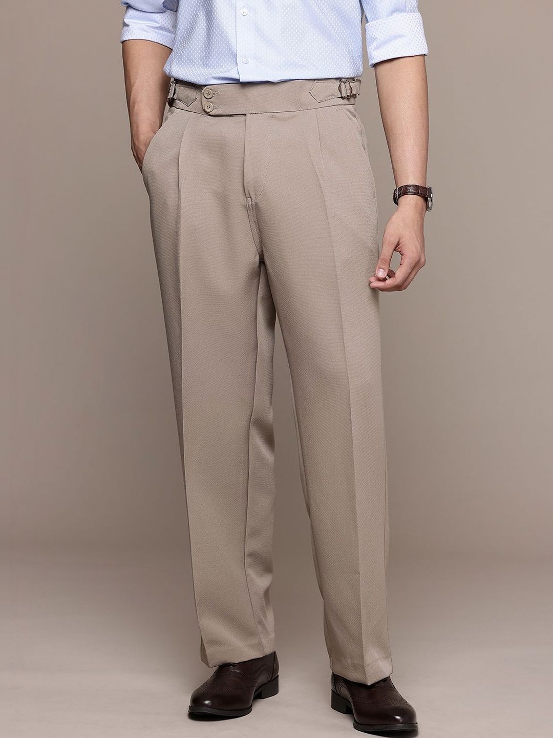 THE BEETEL HOUSE Men Comfort Pleated Trousers