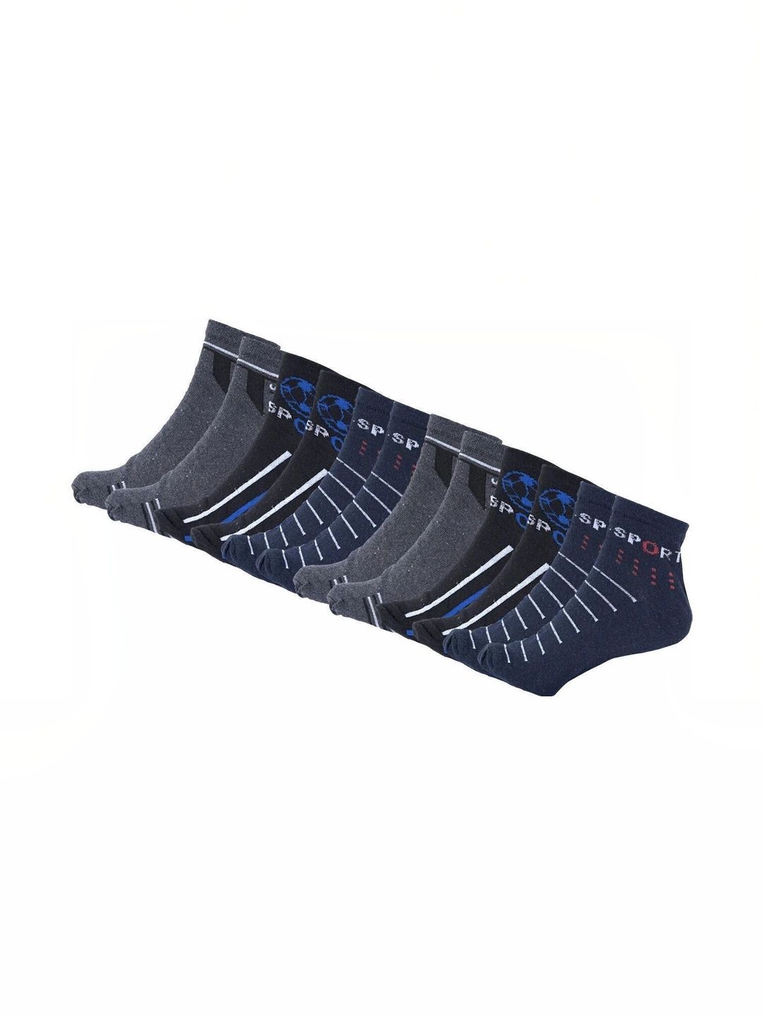 Blacktank Men Pack of 6 Cotton Patterned Ankle Length Socks