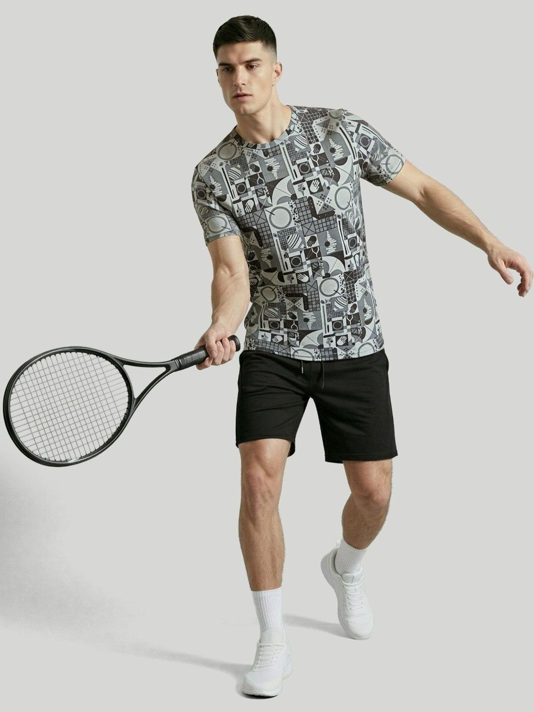 Technosport Men Printed Slim Fit T-shirt