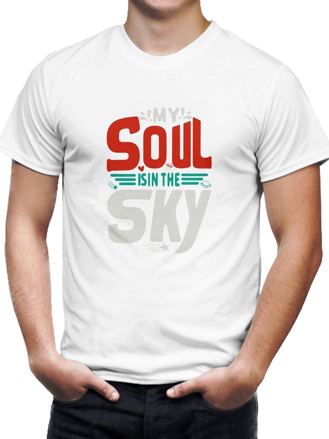 Seekbuylove Typography Printed Round Neck Bio Finish Cotton T-shirt