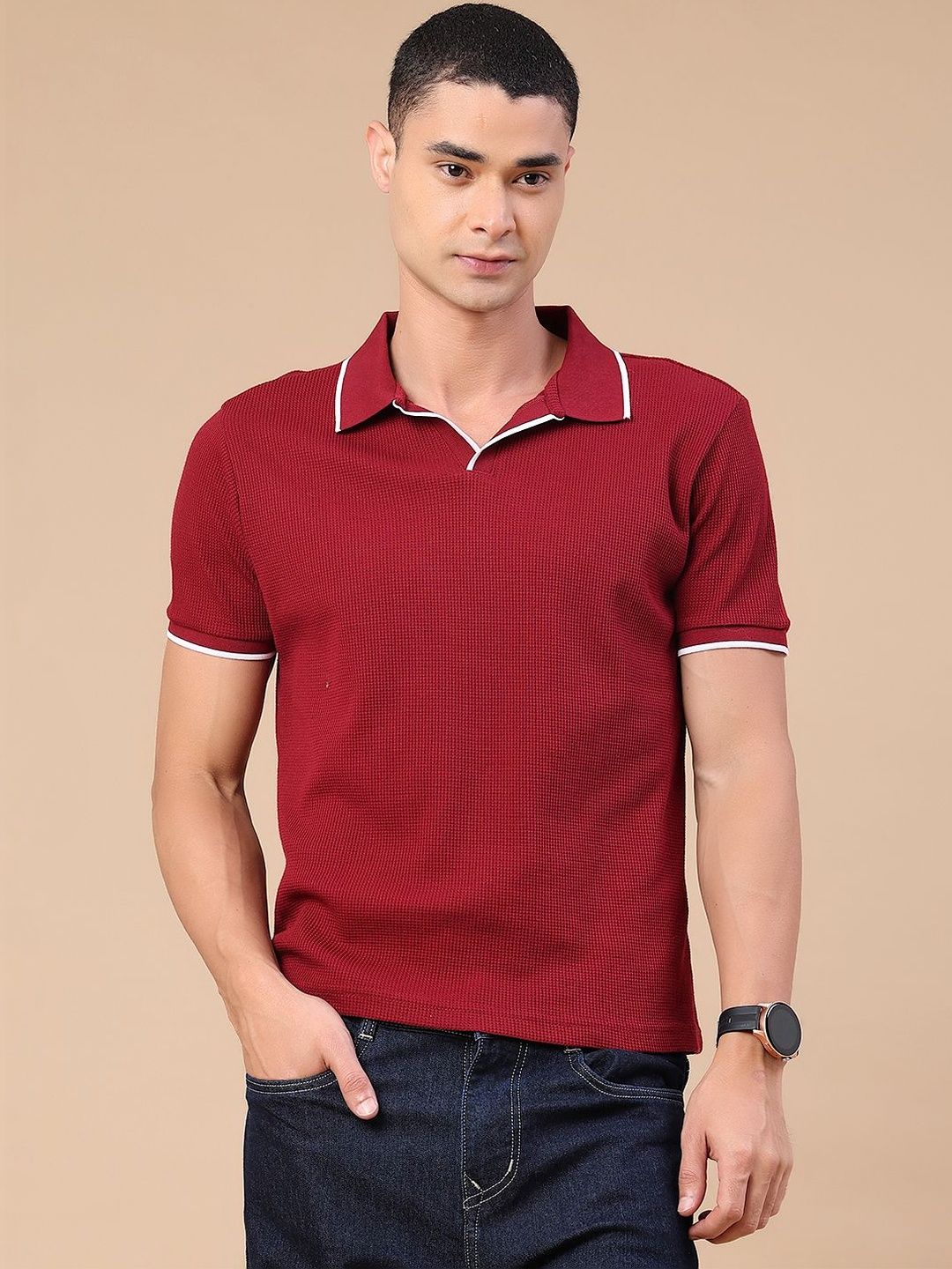 V-Mart Men Polo Collar Slim Fit T-shirt