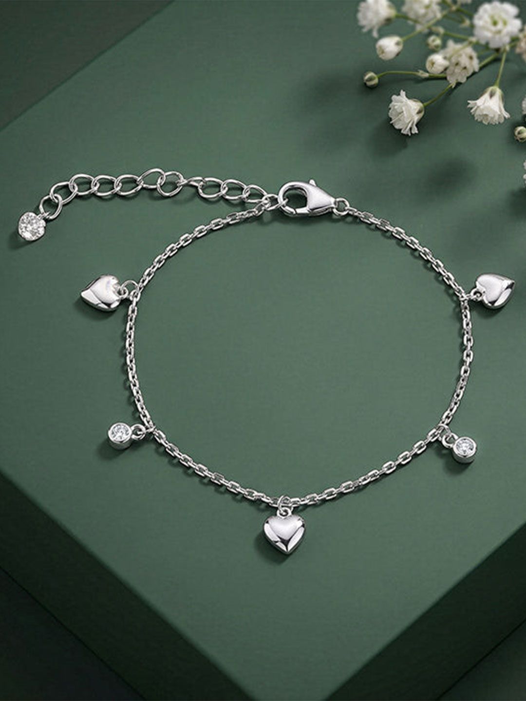 GIVA GIVA Rhodium-Plated Zircon Anklet