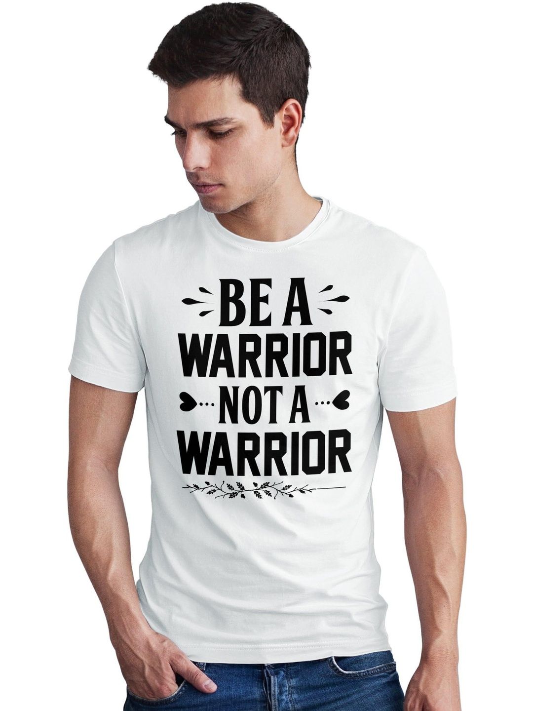 Seekbuylove Typography Printed Round Neck Bio Finish Cotton T-shirt