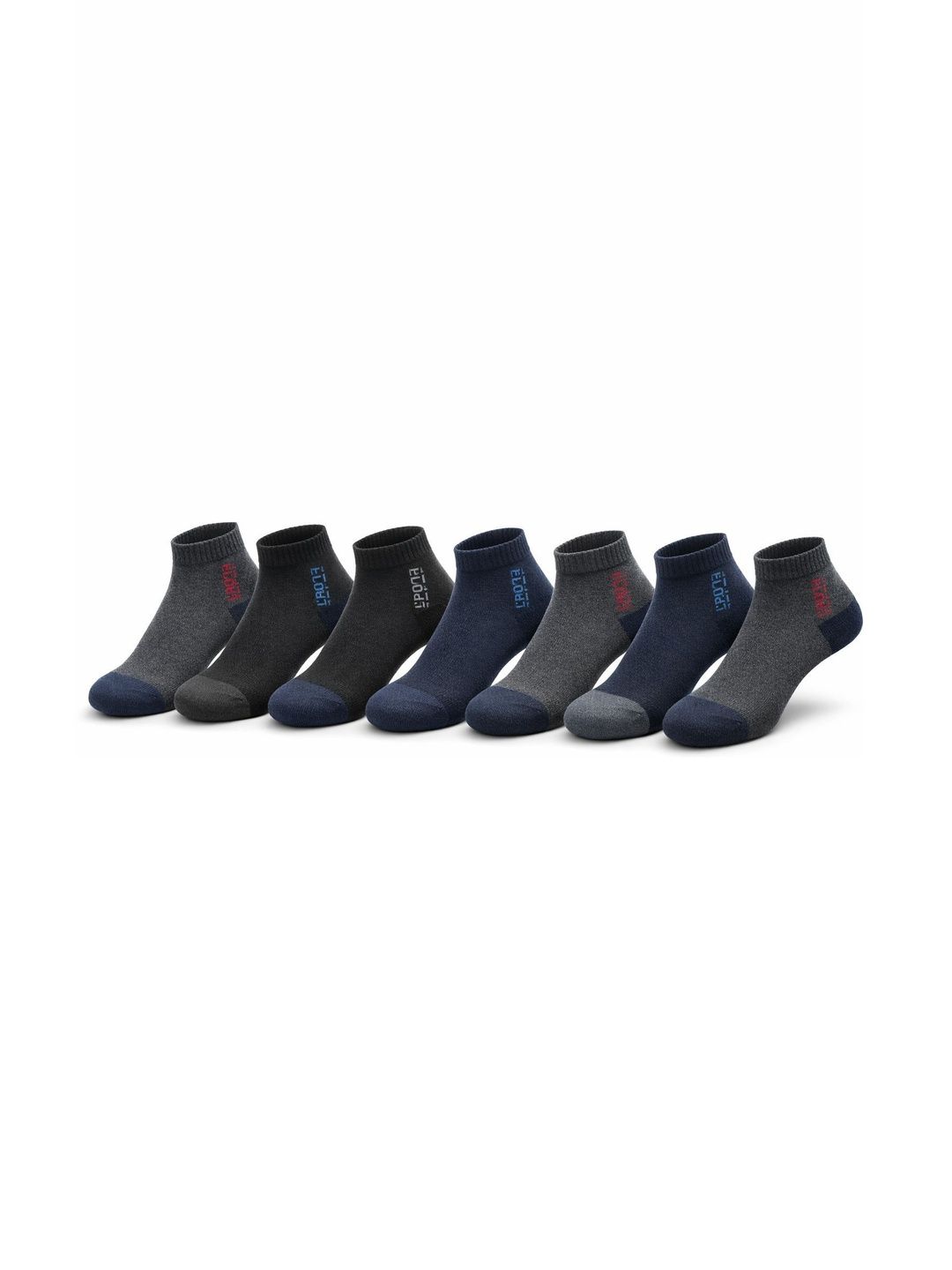 Blacktank Men Pack of 7 Cotton Colourblocked Ankle Length Socks