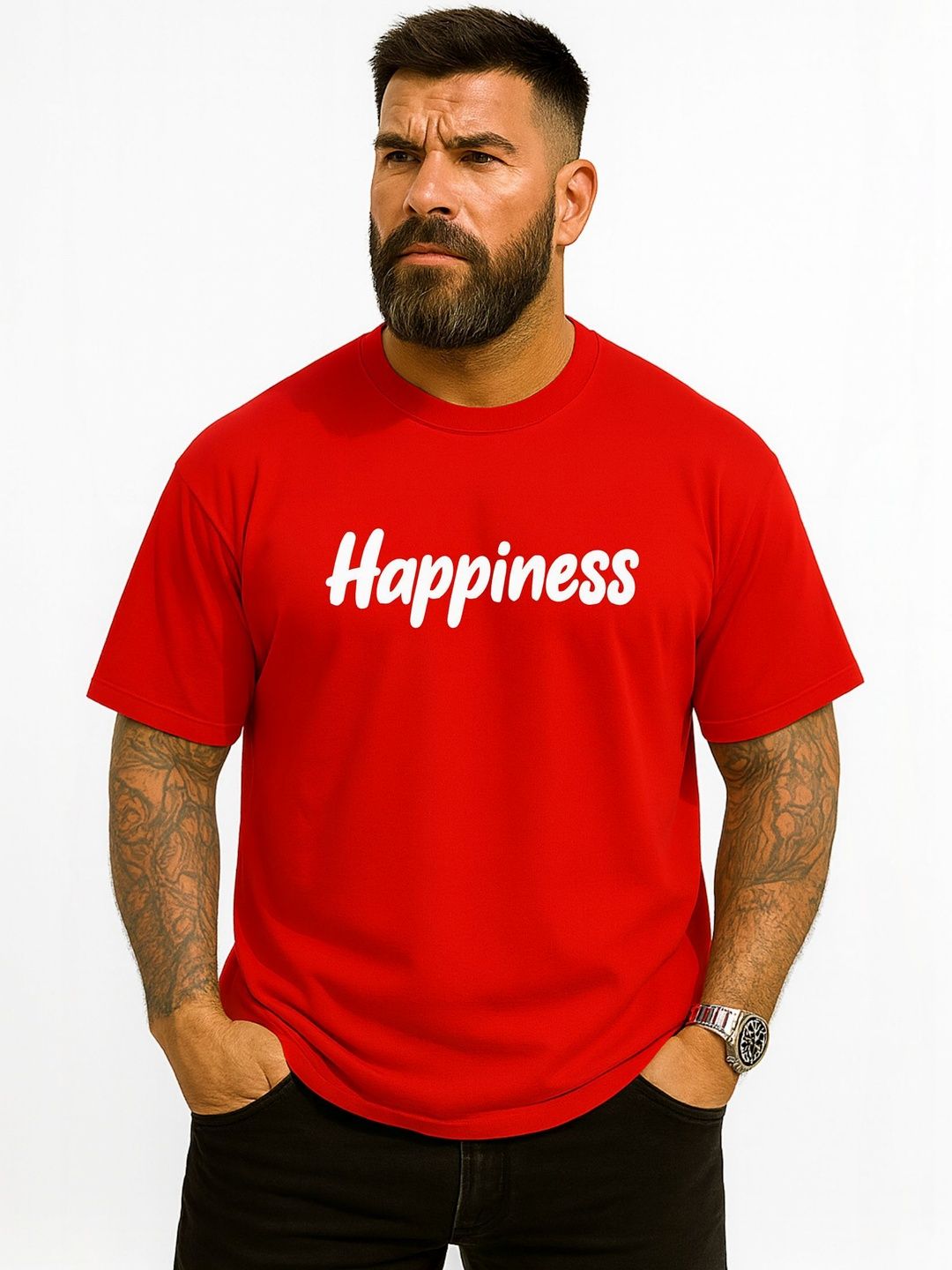 HIOR Graphic Printed Round Neck Pure Cotton Oversized T-shirt