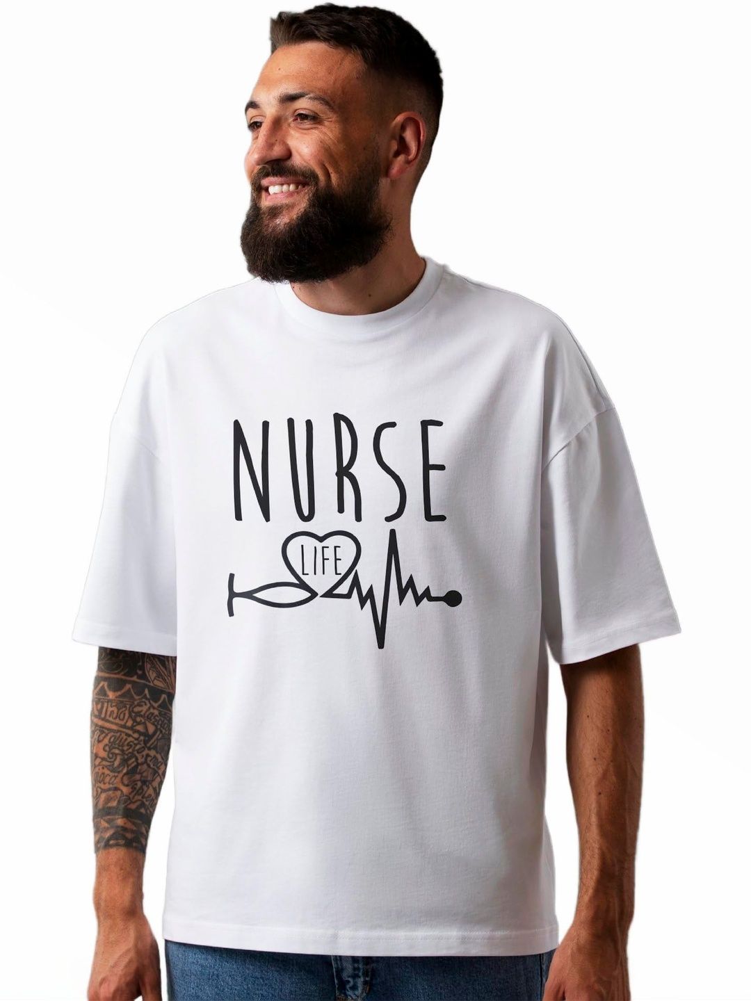 Seekbuylove Men Typography Printed Drop-Shoulder Sleeves Bio Finish T-shirt
