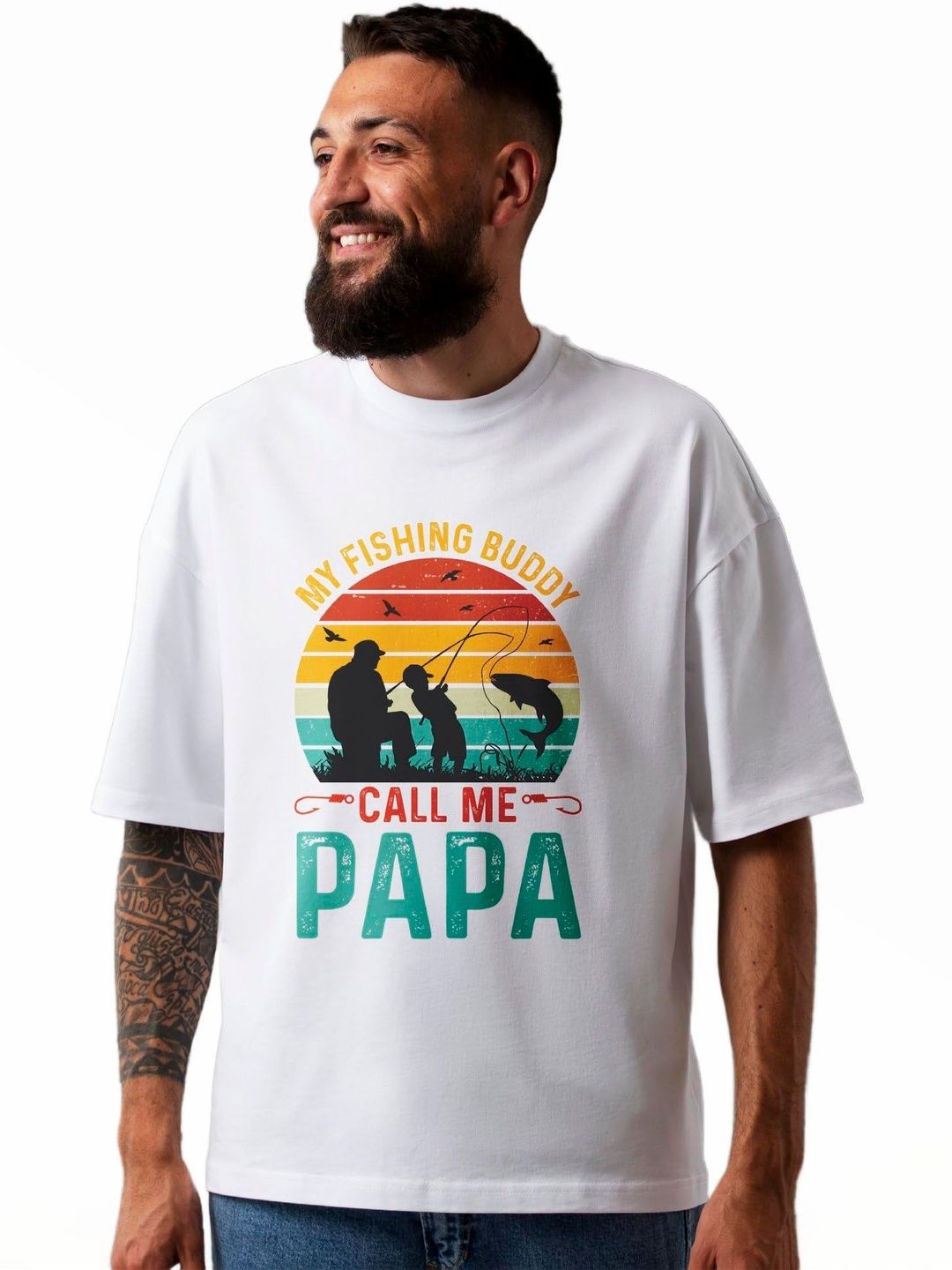 Seekbuylove Men Printed Drop-Shoulder Sleeves Bio Finish T-shirt