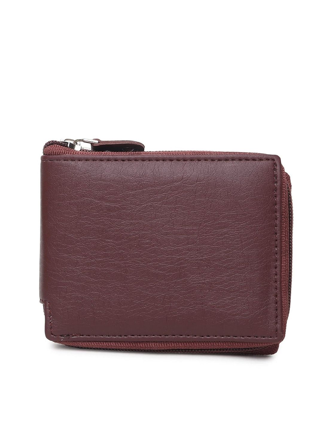 LAER Men Textured PU Zip Around Wallet