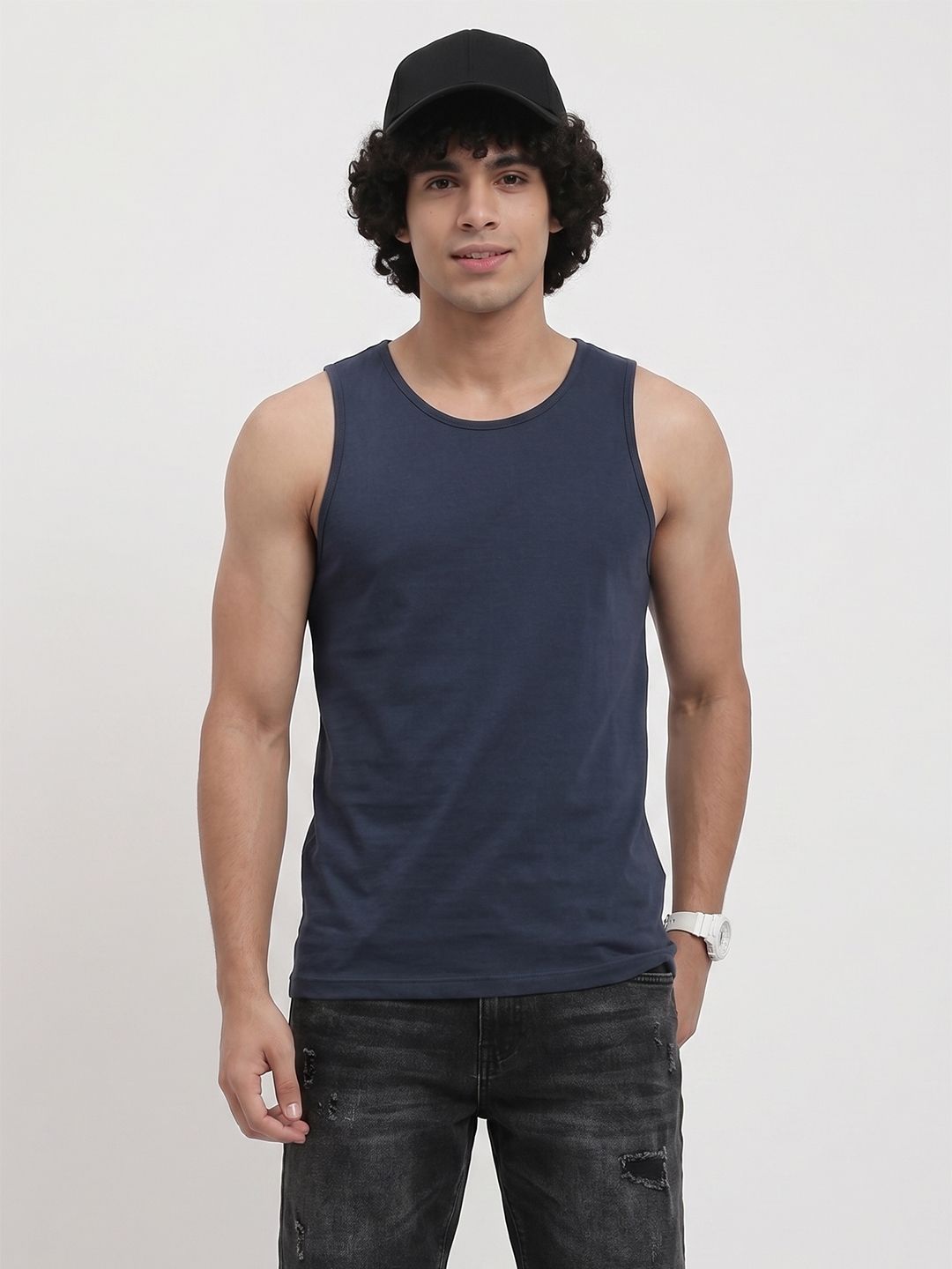 The Roadster Life Co. Pure Cotton Sleeveless T-shirt