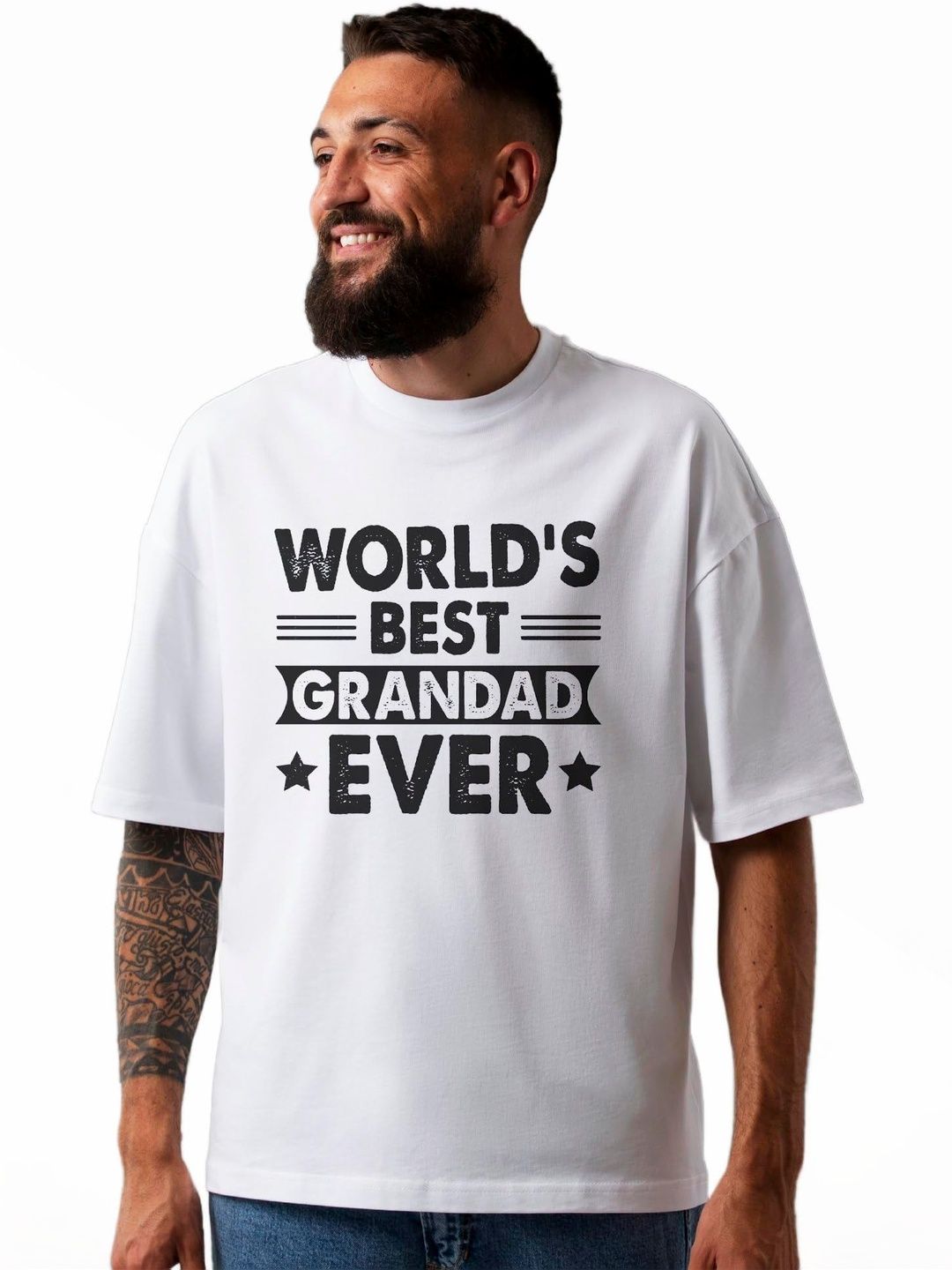 Seekbuylove Men Typography Printed Drop-Shoulder Sleeves Bio Finish T-shirt