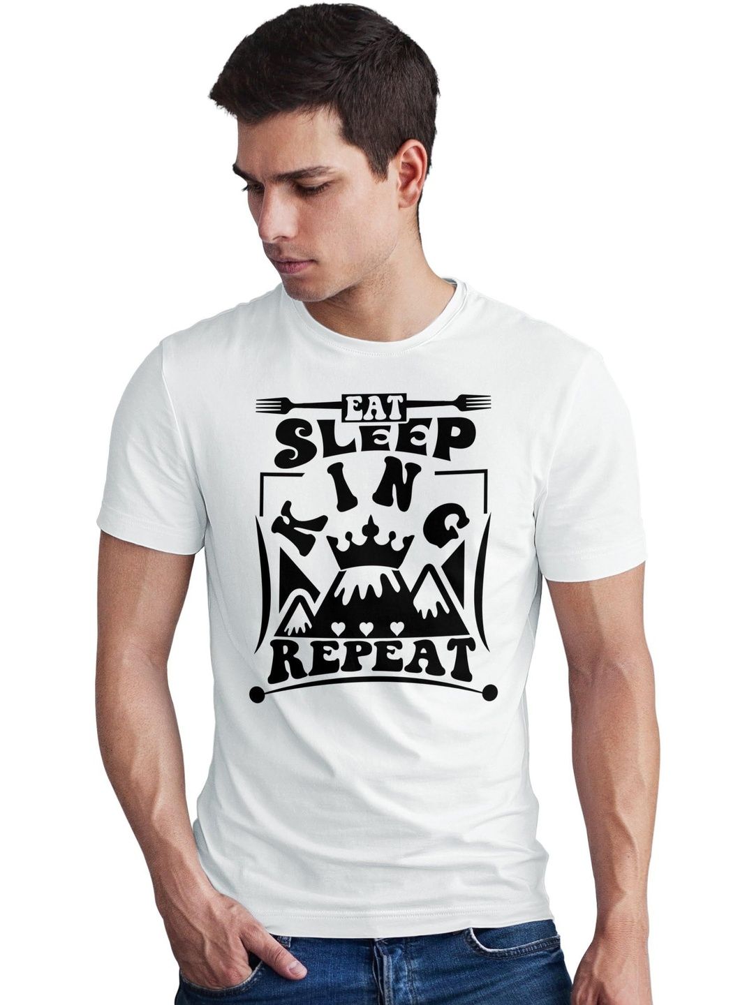 Seekbuylove Men Typography Printed Bio Finish T-shirt
