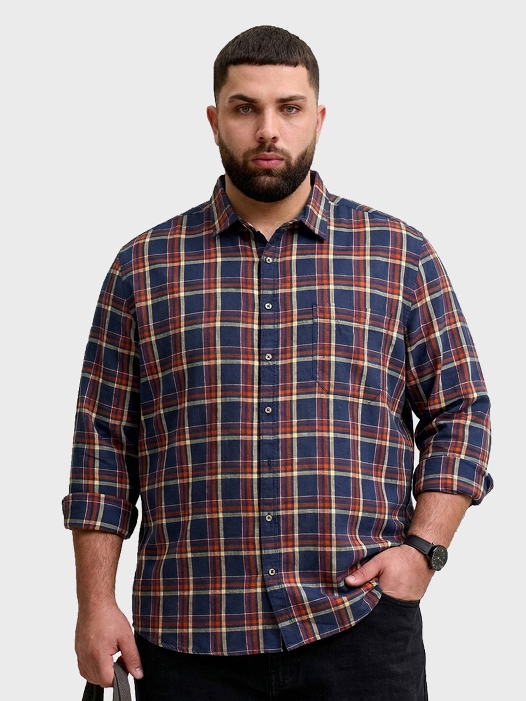 The Indian Garage Co Men Tartan Checks Checked Casual Shirt