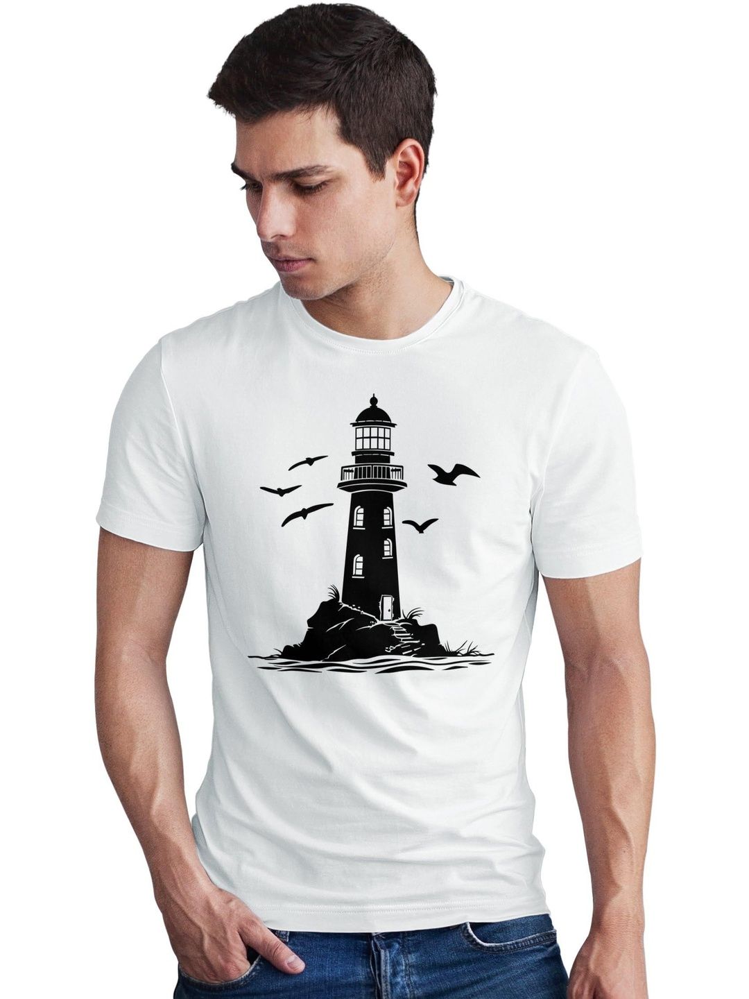Seekbuylove Men Printed Bio Finish T-shirt