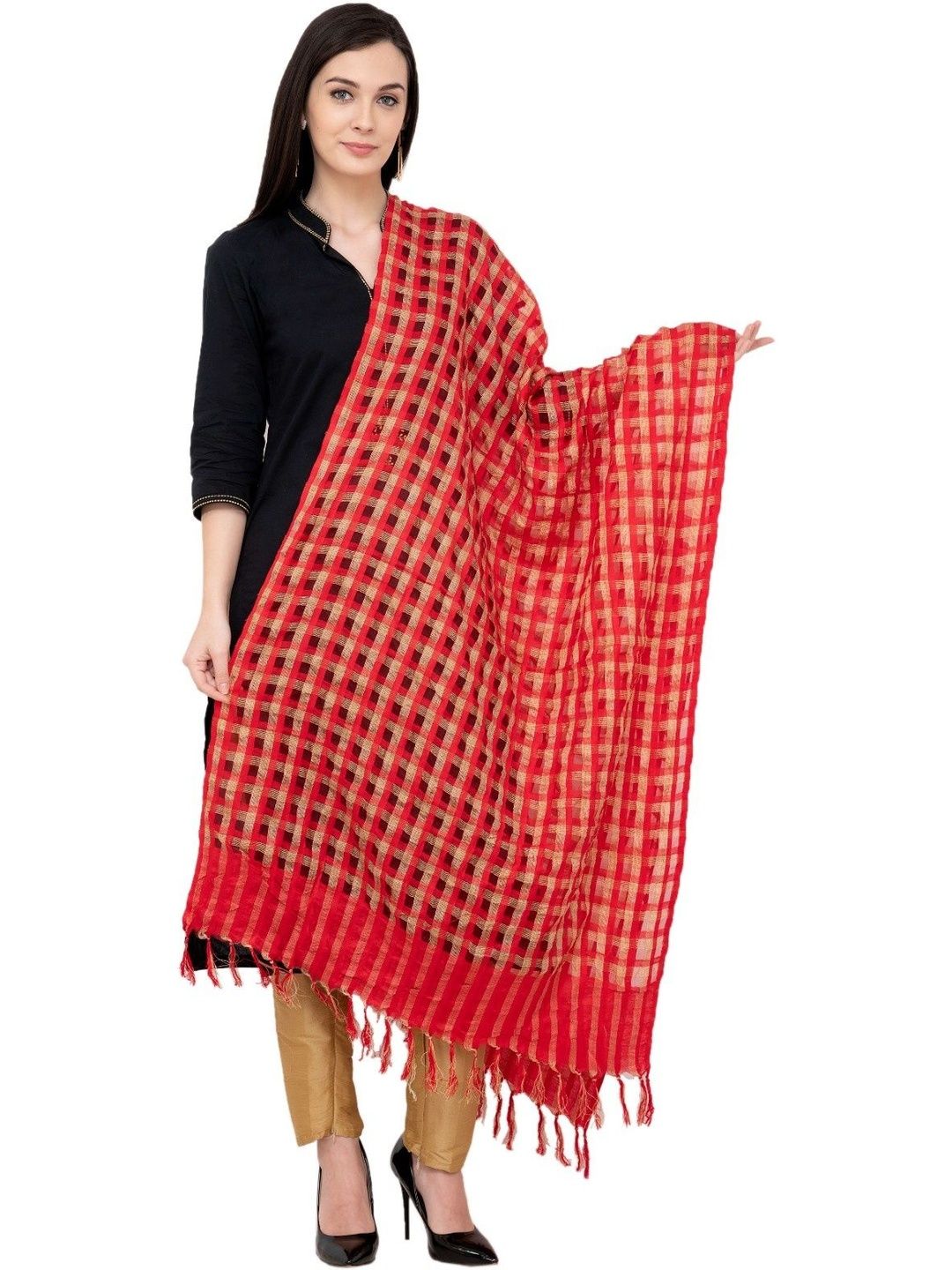 A R SILK Woven Design Dupatta