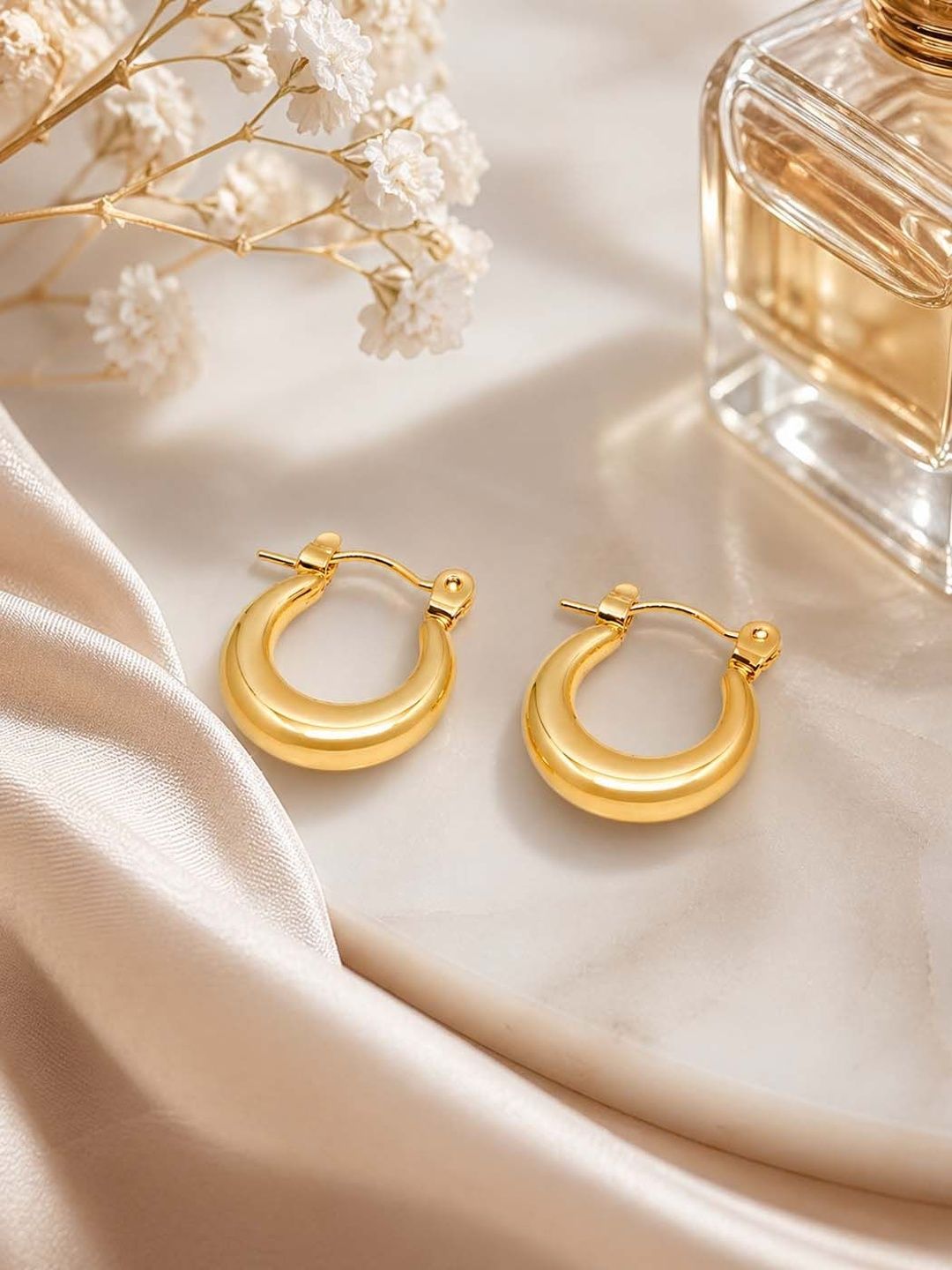 Utkarsh Women Stainless Steel Circular Half Hoop Earrings