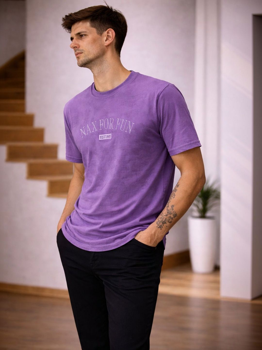 Parcel Yard Men Typography Printed T-shirt