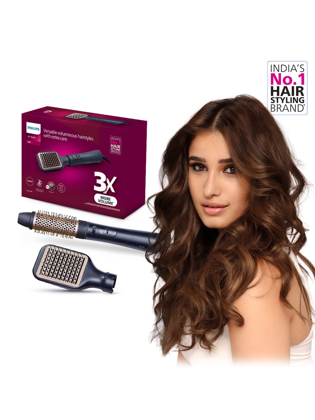 Philips Philips 2-in-1 Airstyler with 3X Volume 50% Less Hair Breakage & 2 Attachments - BHA531/10