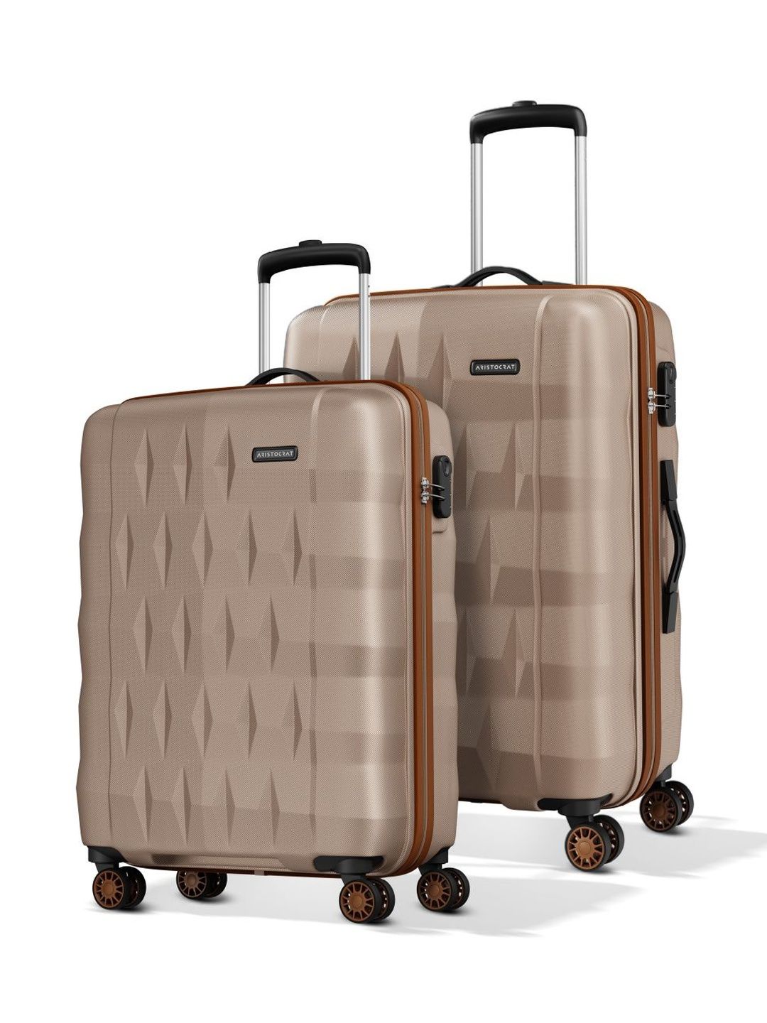 Aristocrat Unisex Comet Champagne Set of 2 S-M Hard Luggage Check-in Trolley