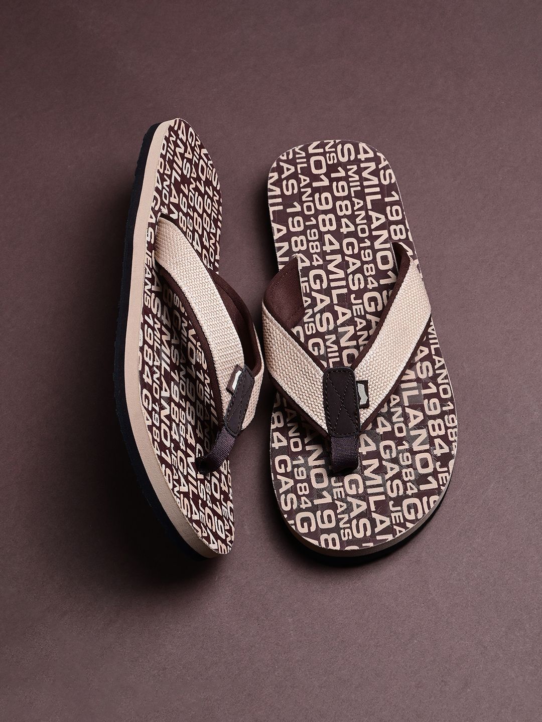 GAS Men StreetGrain Brown FlipFlops