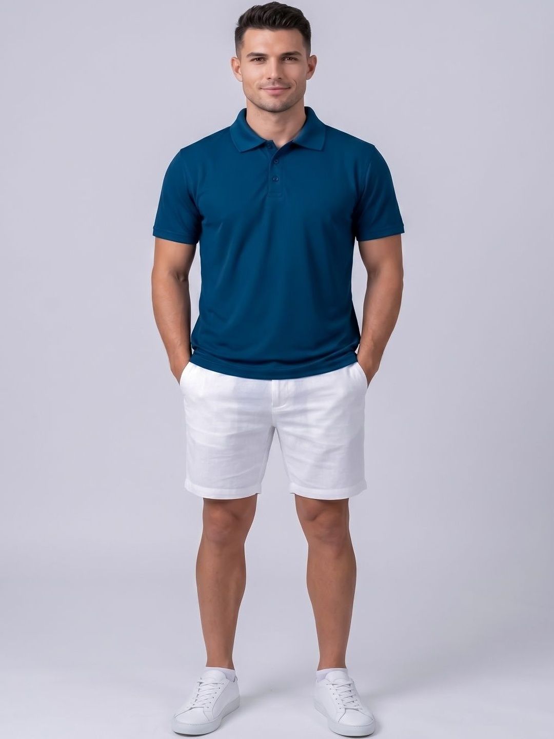 Attire Hub Men Polo Collar T-shirt