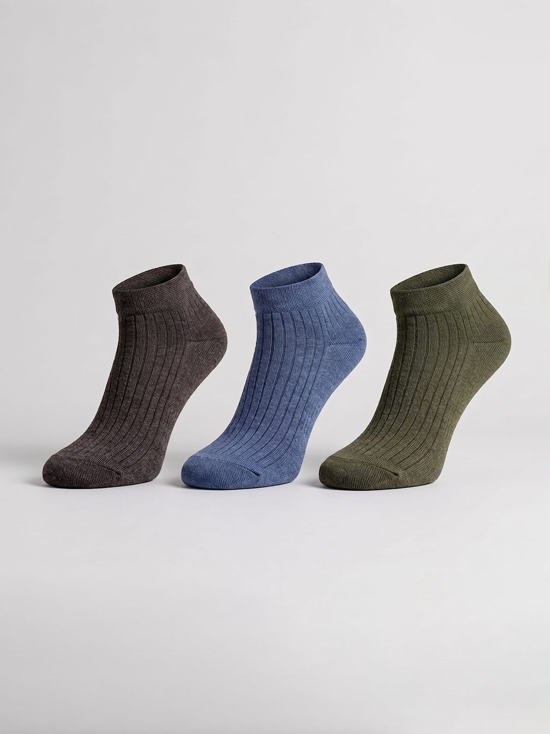 SZN Unisex Pack of 3 Cotton Assorted Patterned Ankle Length Socks