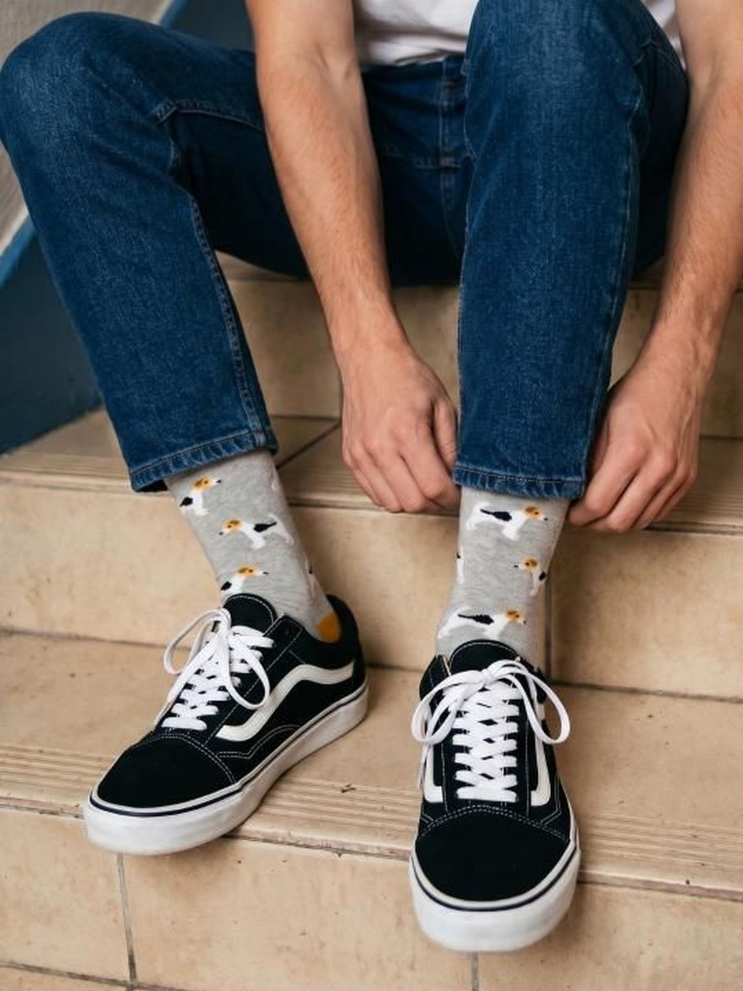 Mint & Oak Men Cotton Blend Patterned Ankle Length Socks