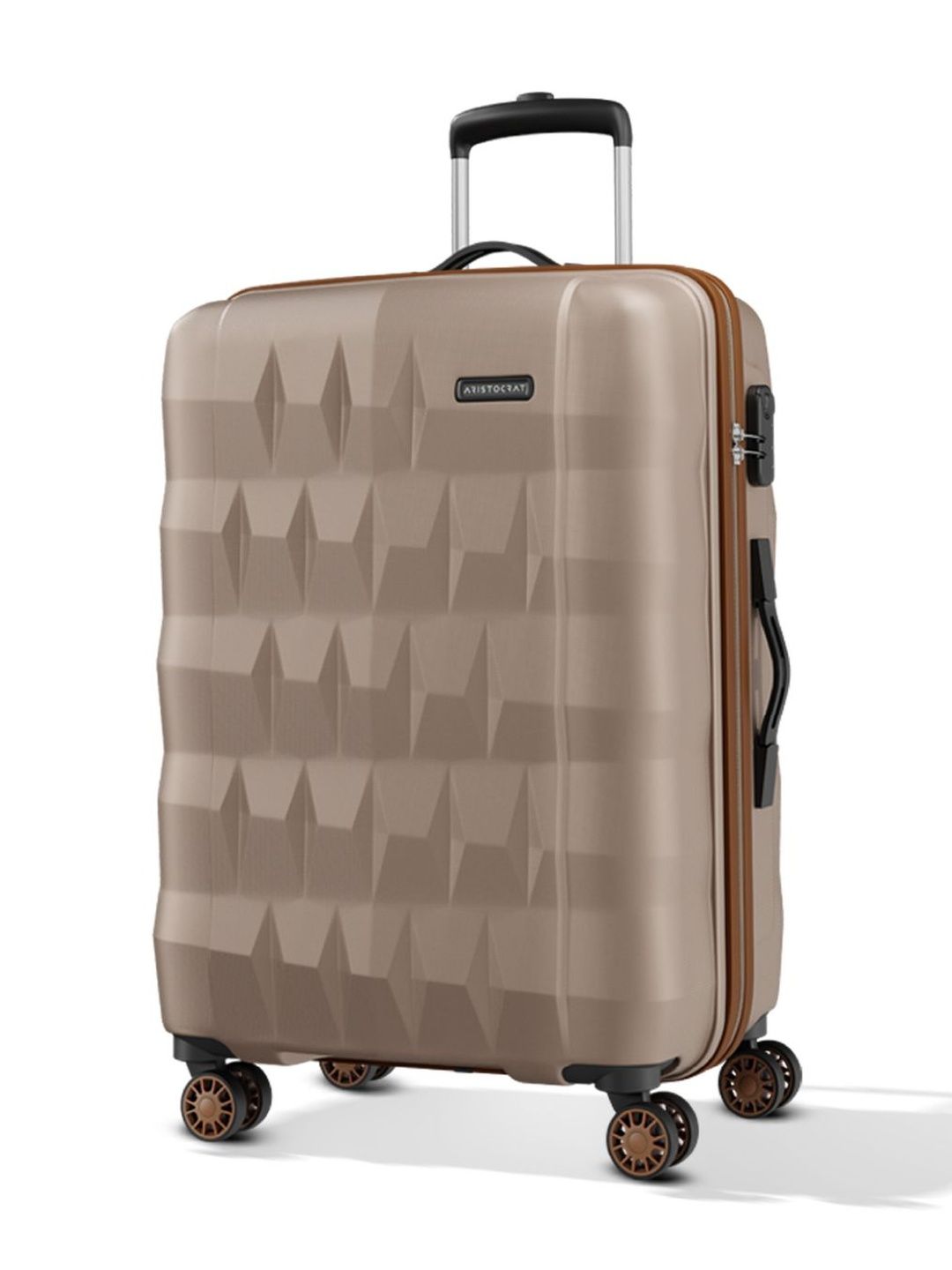 Aristocrat Unisex Comet Champagne Large Hard Luggage Check-in Trolley with 8-Wheel