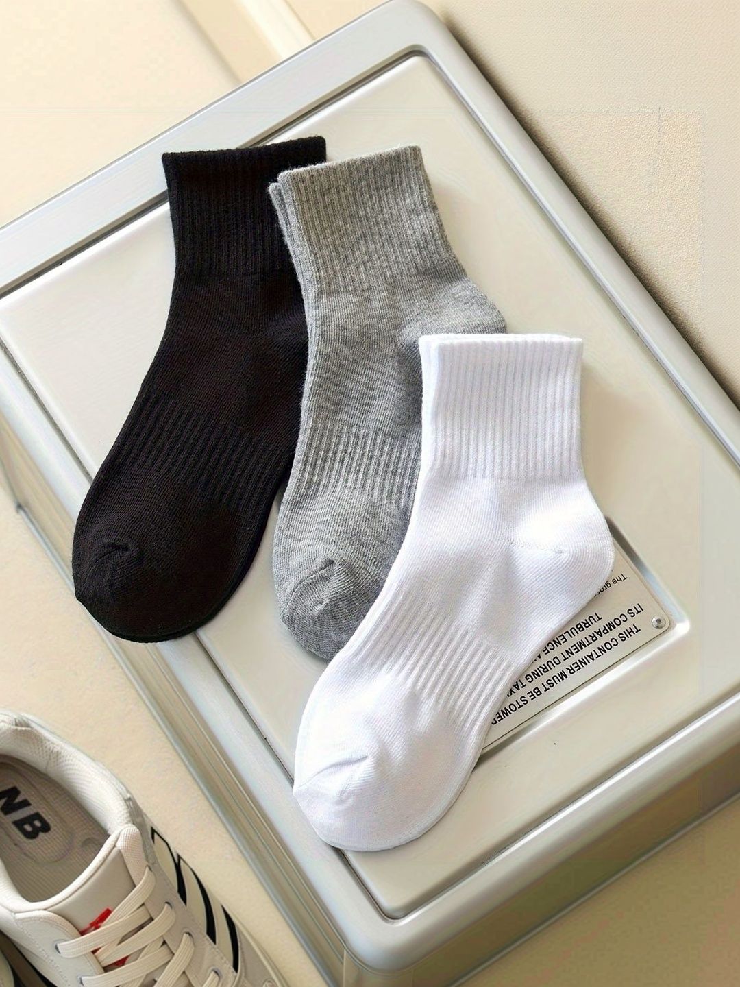 BEAR&BEYOND Men Pack of 3 Cotton Ankle Length Socks