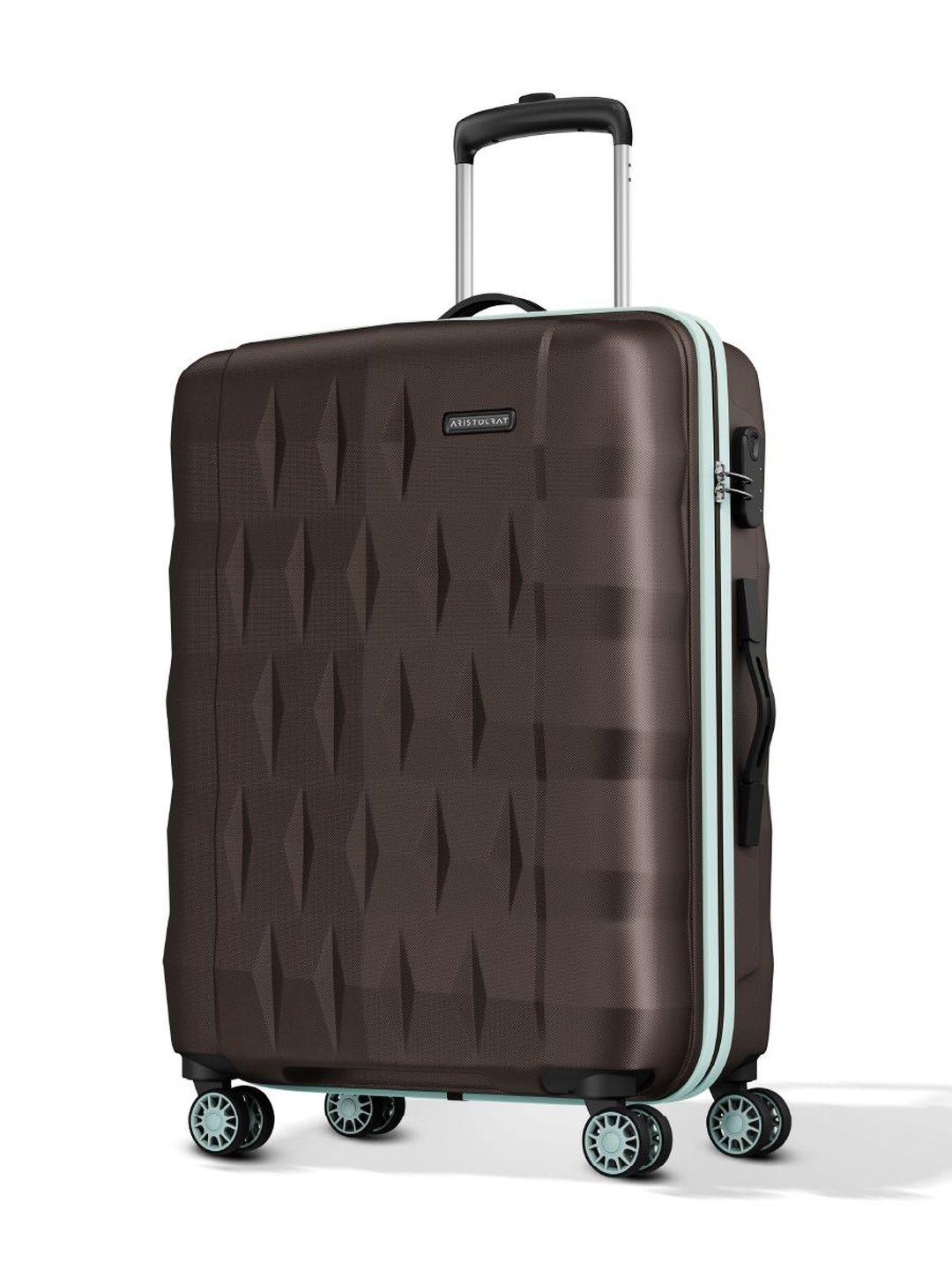Aristocrat Unisex Comet Dark Brown Medium Hard Luggage Check-in Trolley with 8-Wheel