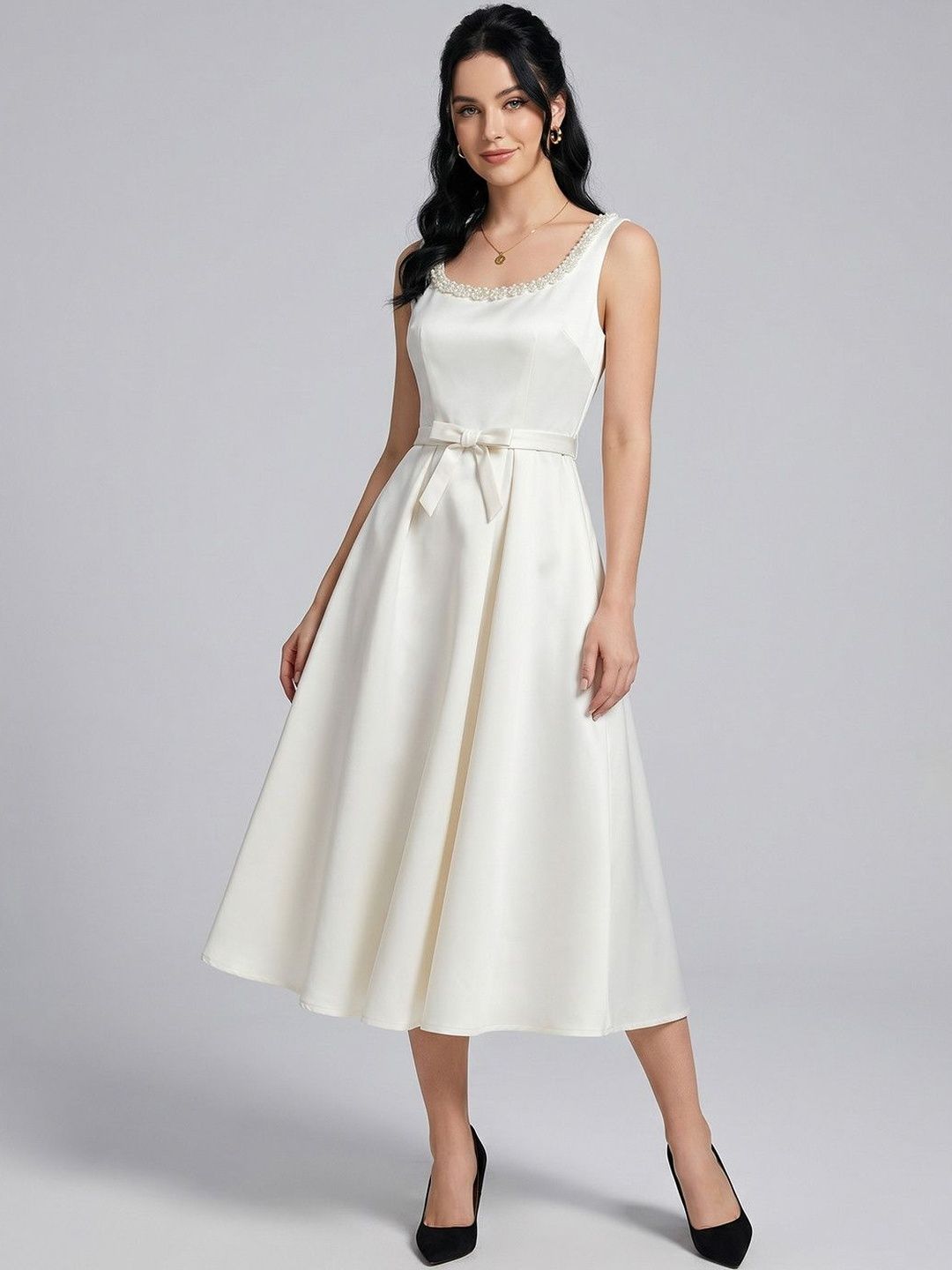 Buy Zucchini Jacquard A-Line Midi Dress - Dresses for Women