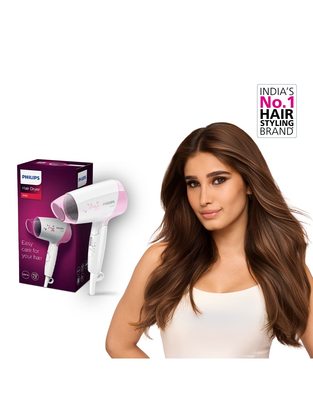 Philips Essential Care Hair Dryer HP8120/00 ThermoProtect Quick Gentle Srying 1200W- White