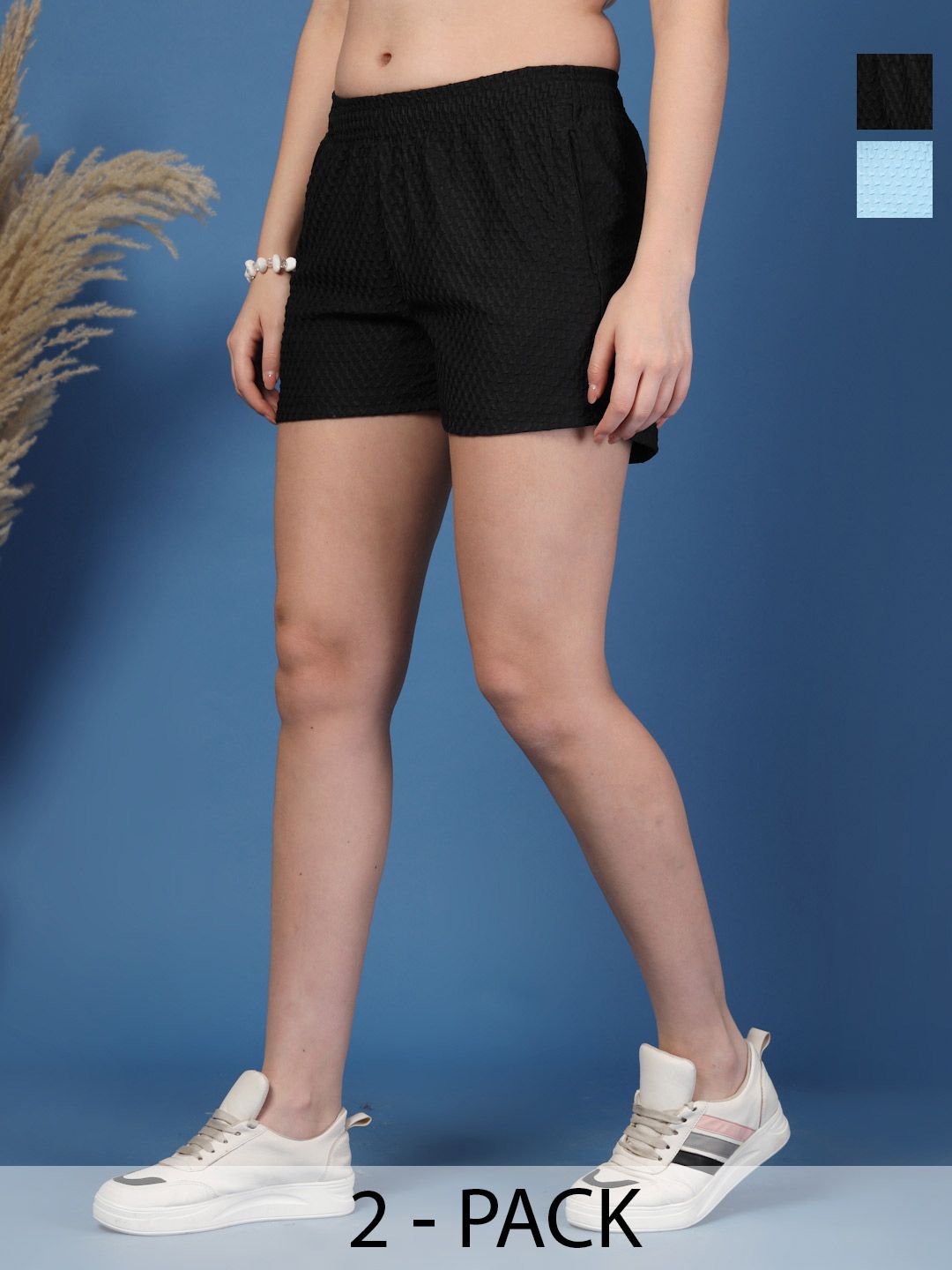 The Roadster Lifestyle Co Pack of 2 Above Knee Regular Shorts