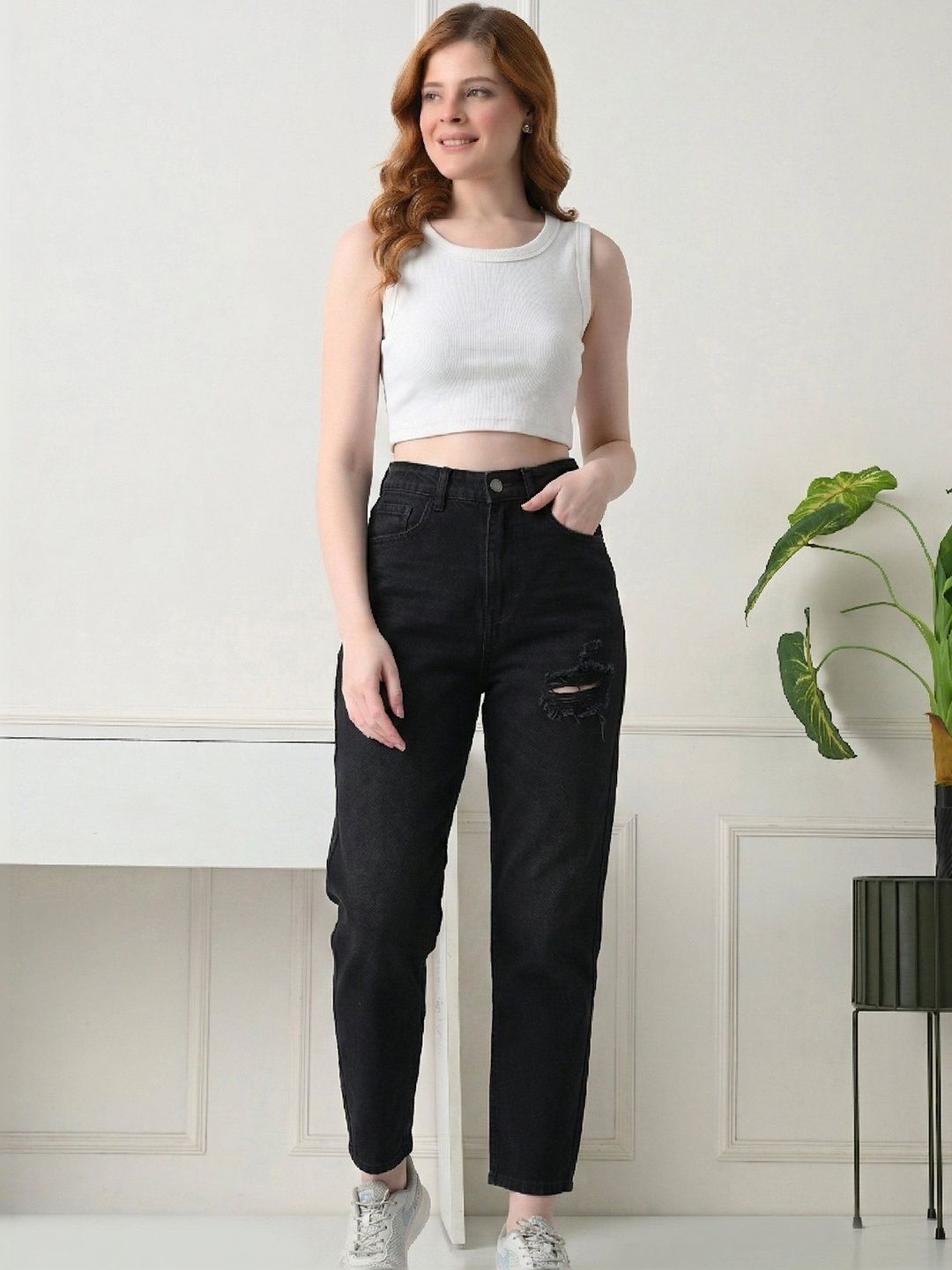 Mast & Harbour Cotton Blend Tank Crop Top