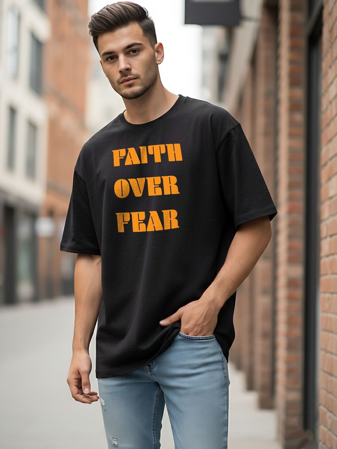 Kook N Keech Men Typography Printed Drop-Shoulder Sleeves T-shirt