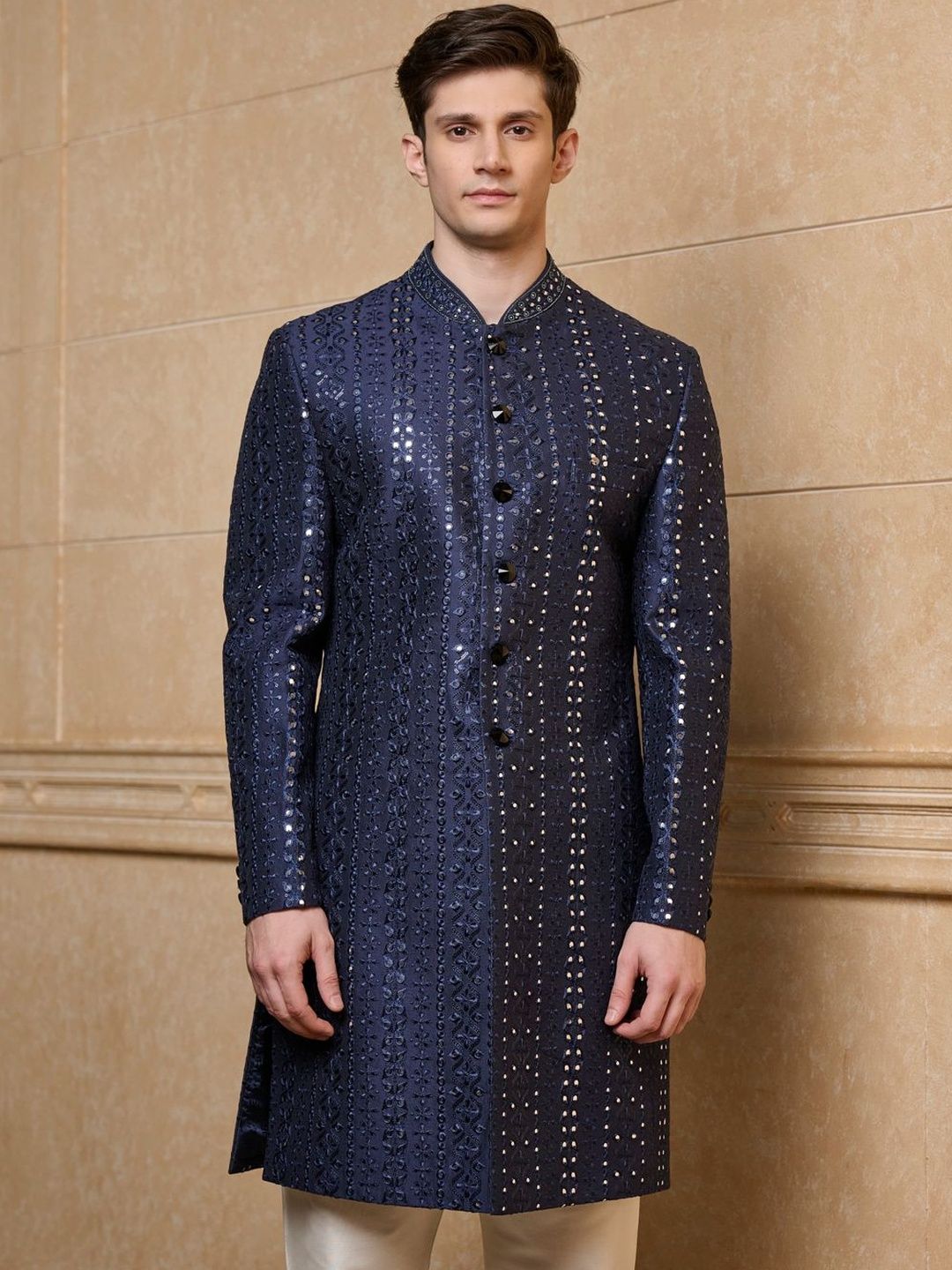 Tasva Embroidered Indo-Western Sherwani Set