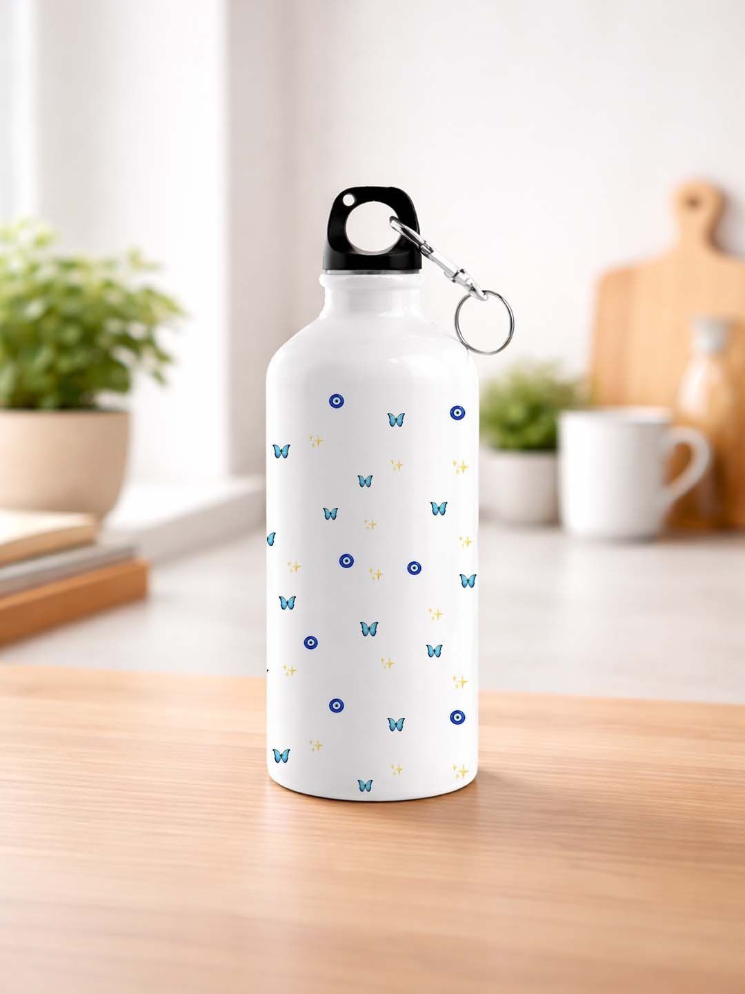 Giftii White & Blue Single Aluminium Other Water Bottle