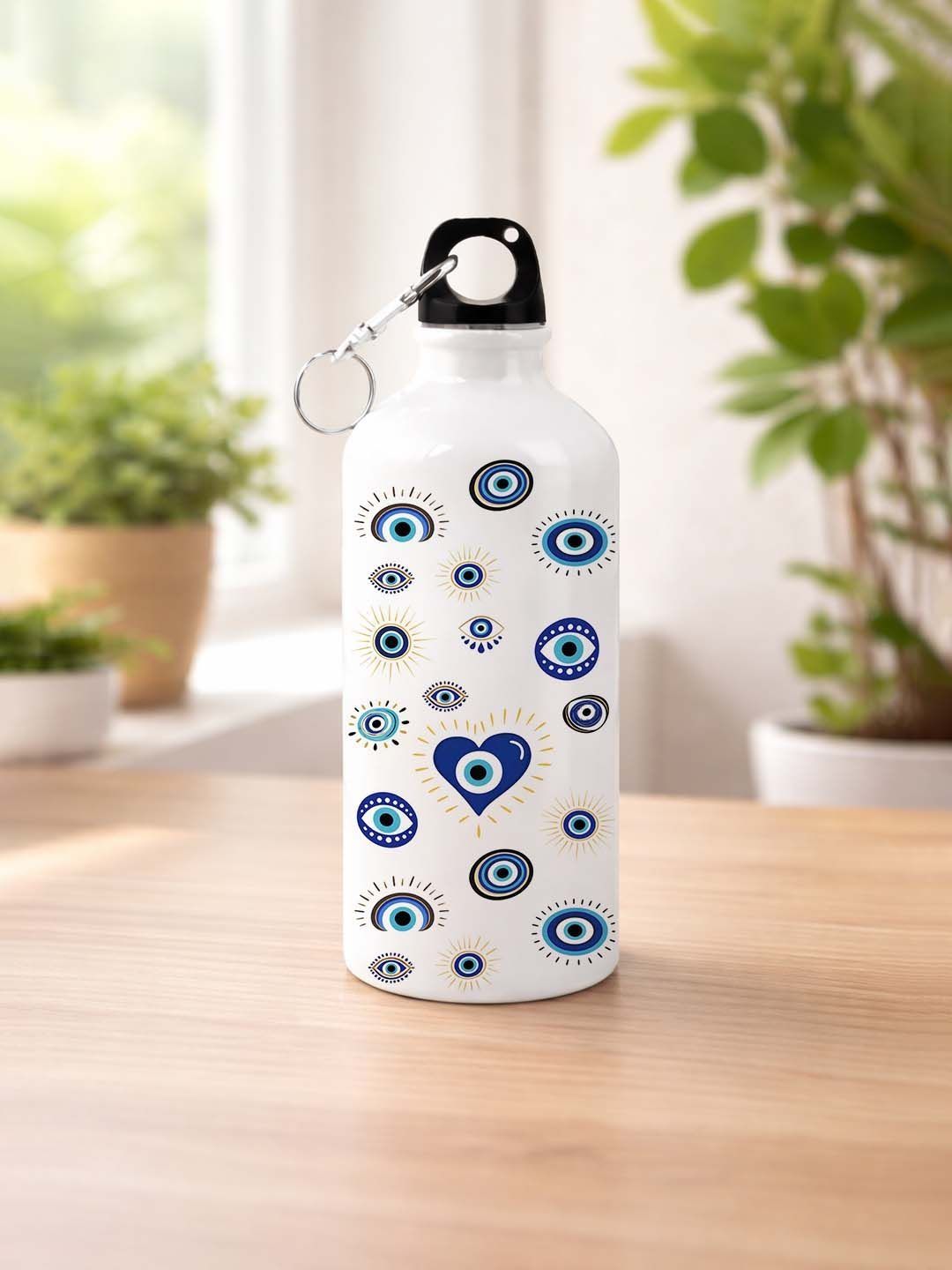 Giftii White & Blue Single Aluminium Other Water Bottle