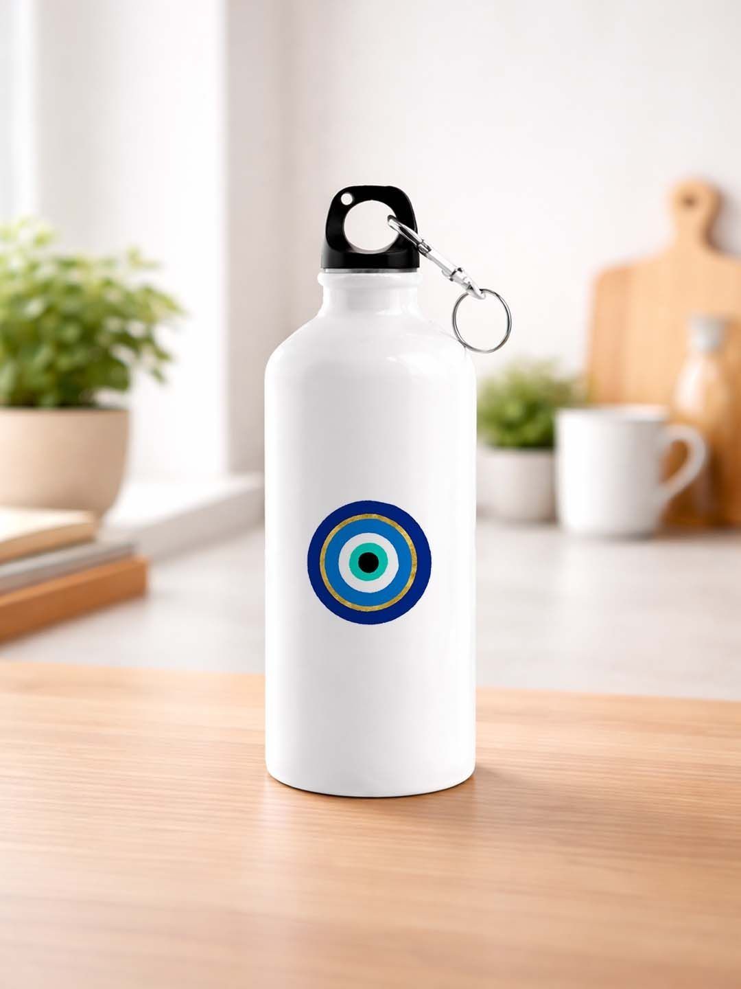 Giftii White & Blue Single Aluminium Other Water Bottle