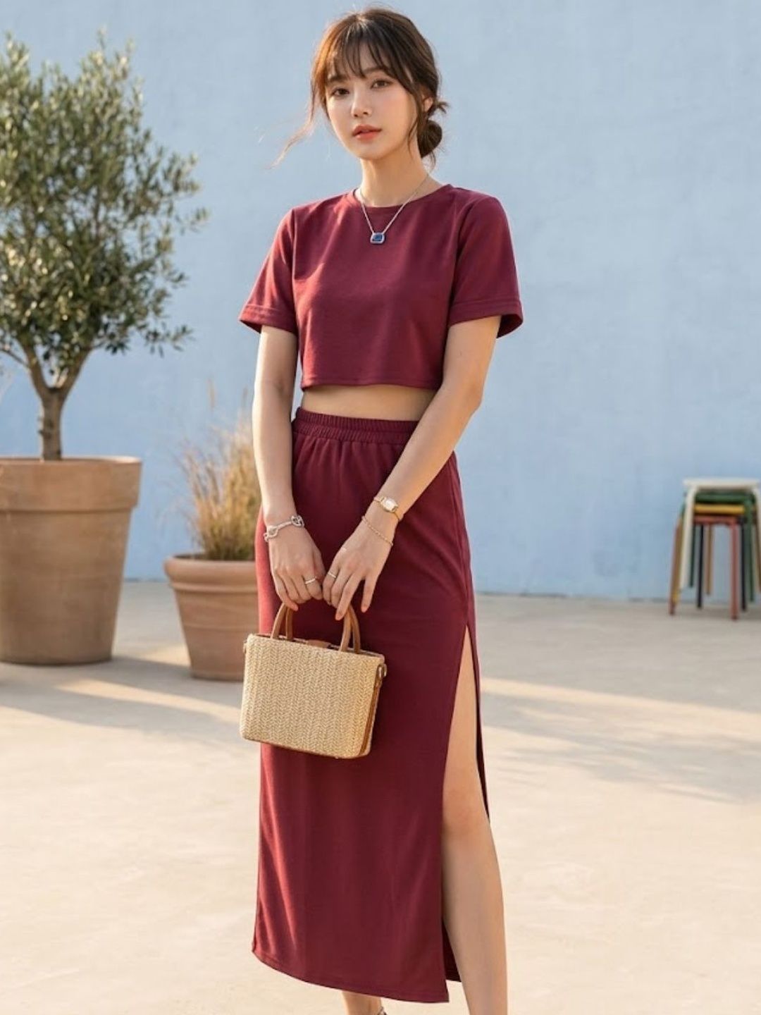 Pookiie Solid Top with Skirt