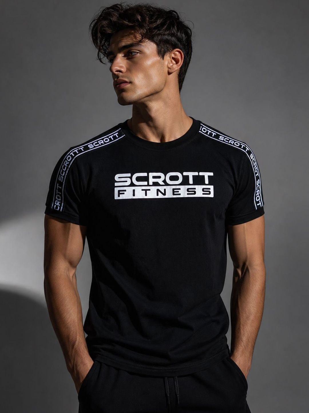 SCROTT FITNESS Men Typography Printed T-shirt