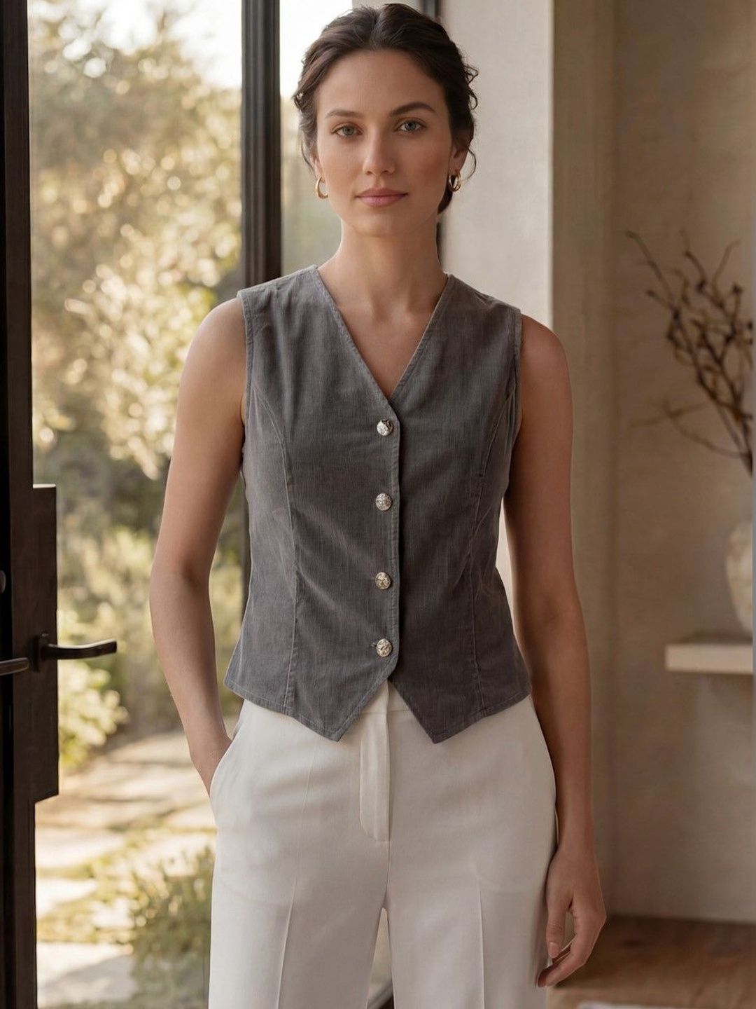 Style Quotient Velvet Solid Formal Waist Coat