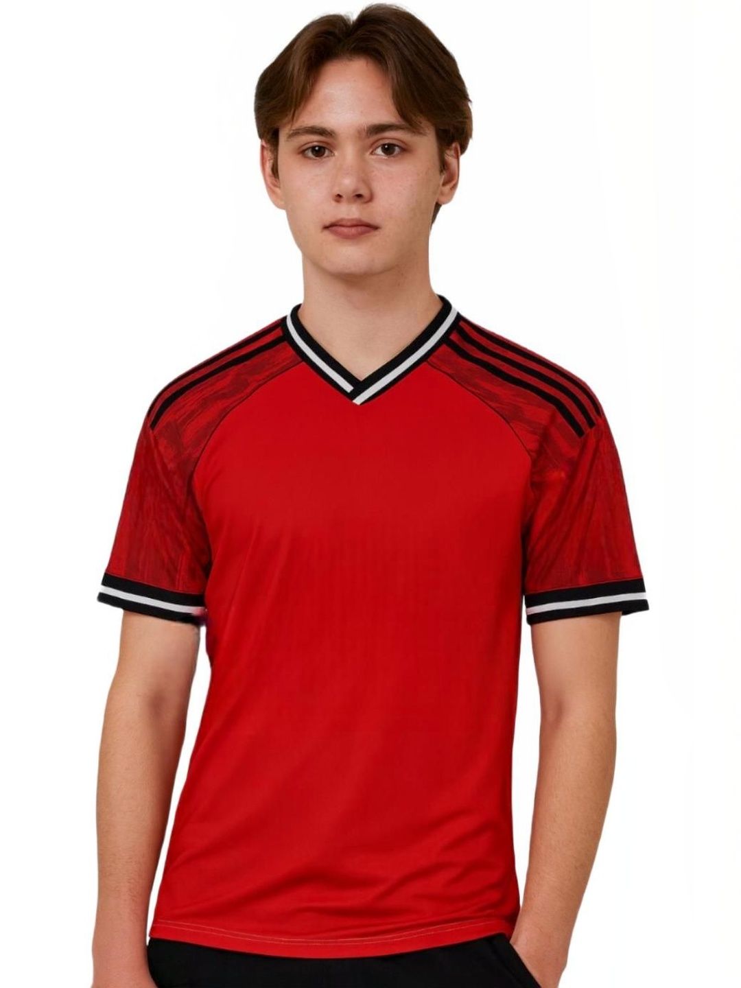 teky Men Colourblocked V-Neck T-shirt